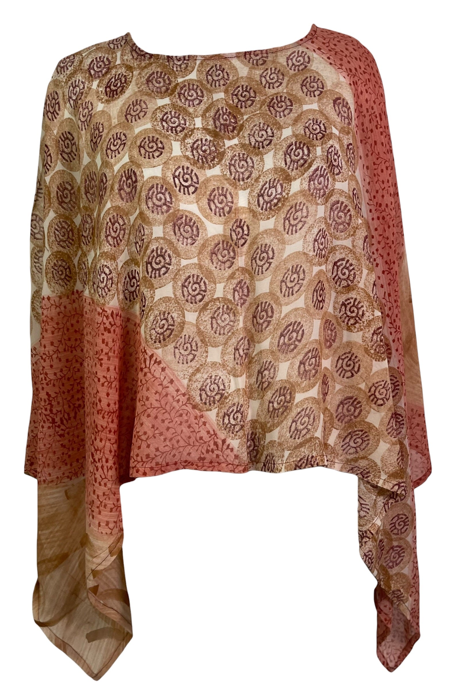 PRG8910 Sheer Avatar Pure Silk Capelet Poncho