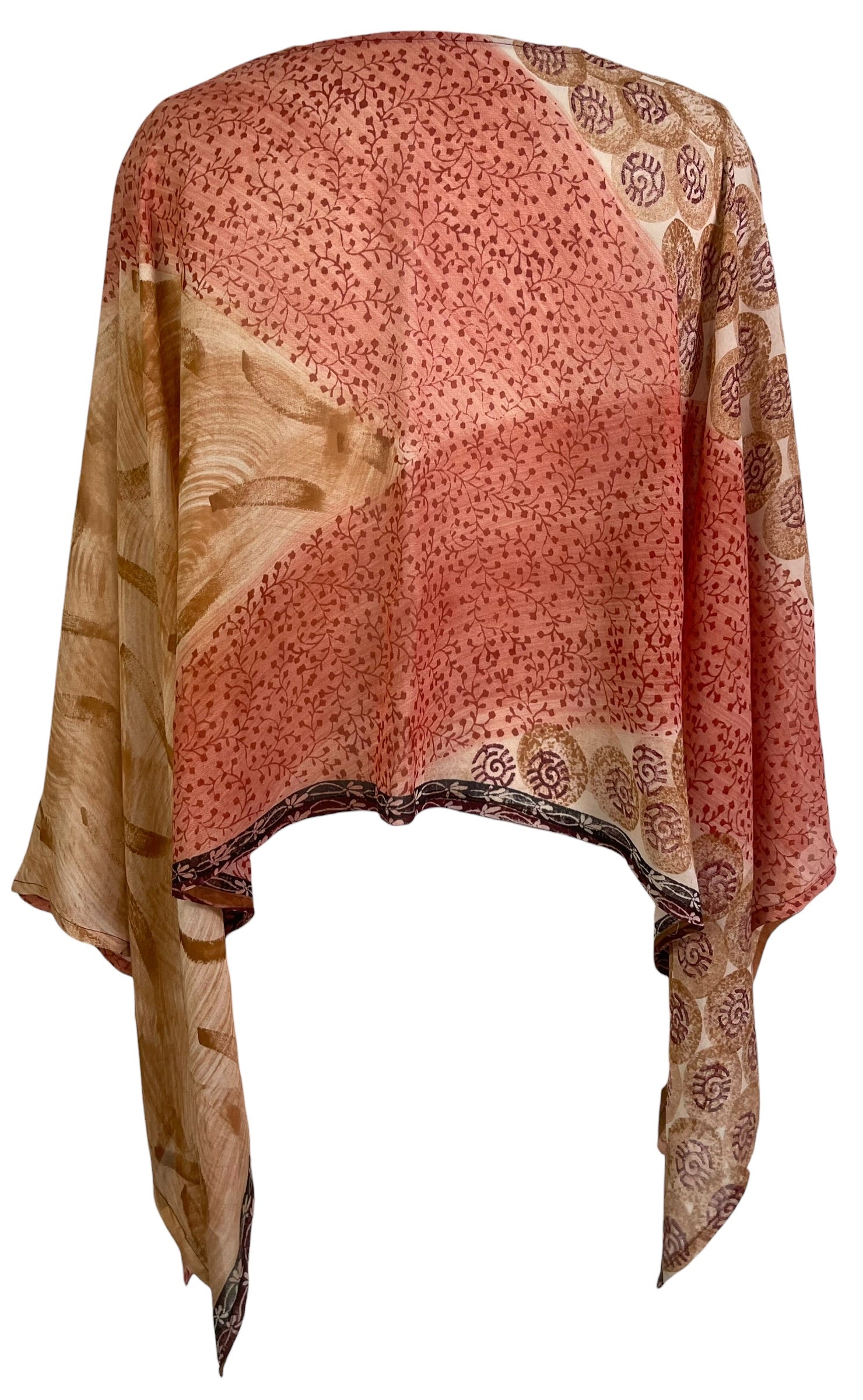 PRG8910 Sheer Avatar Pure Silk Capelet Poncho