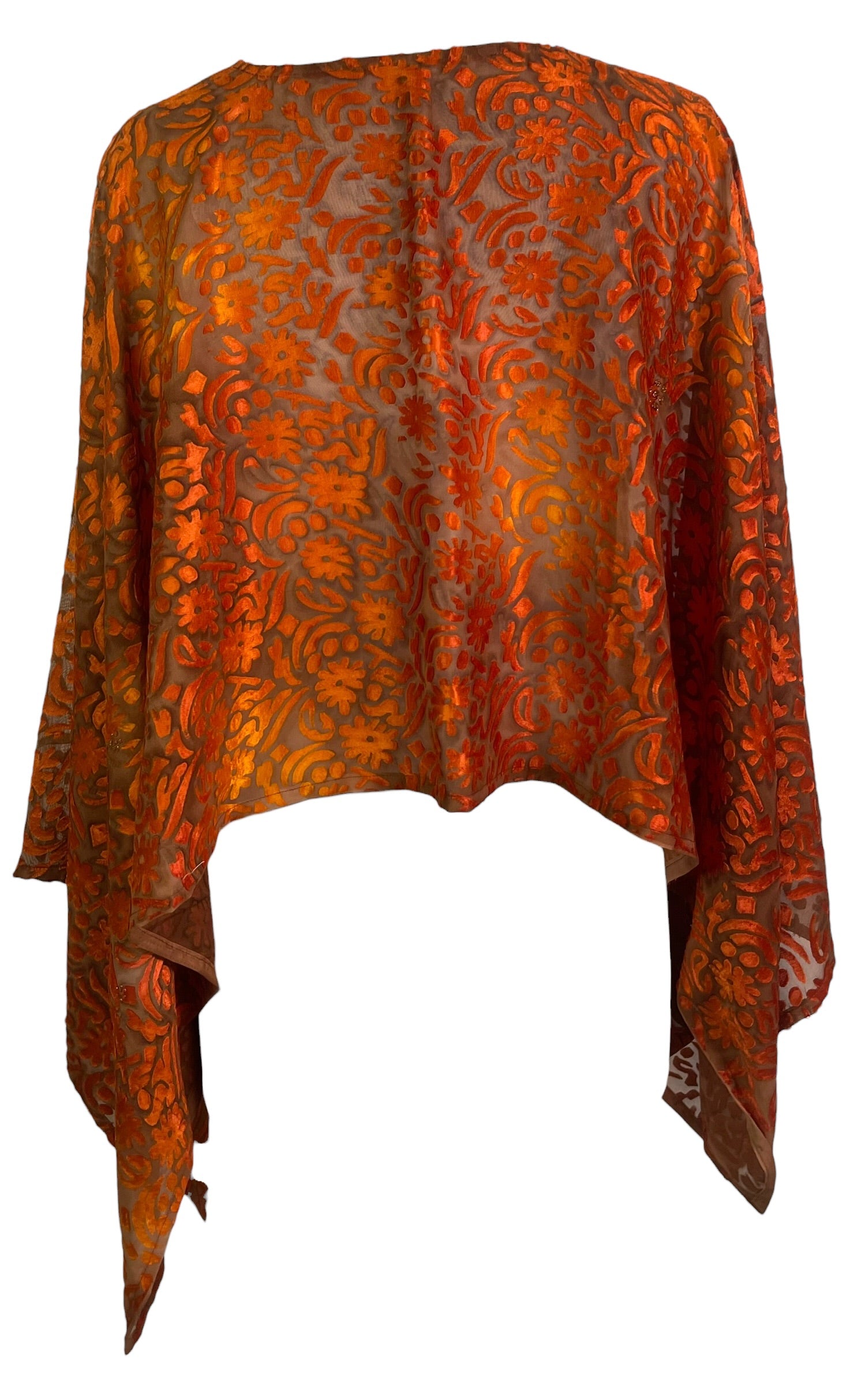 PRG8724 Sheer Avatar Pure Silk Capelet Poncho
