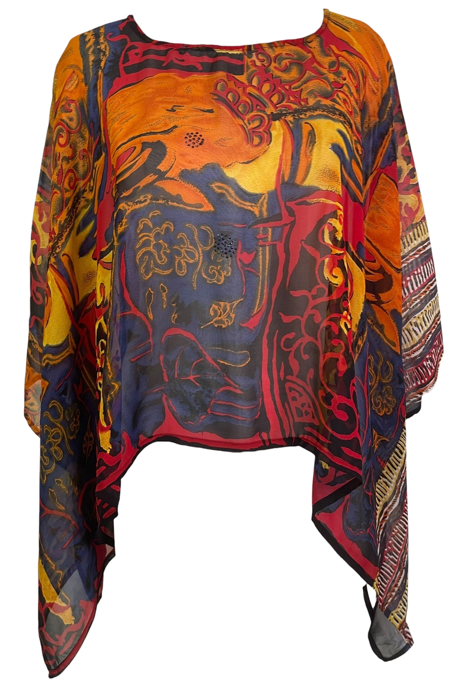 PRG8719 Sheer Avatar Pure Silk Capelet Poncho