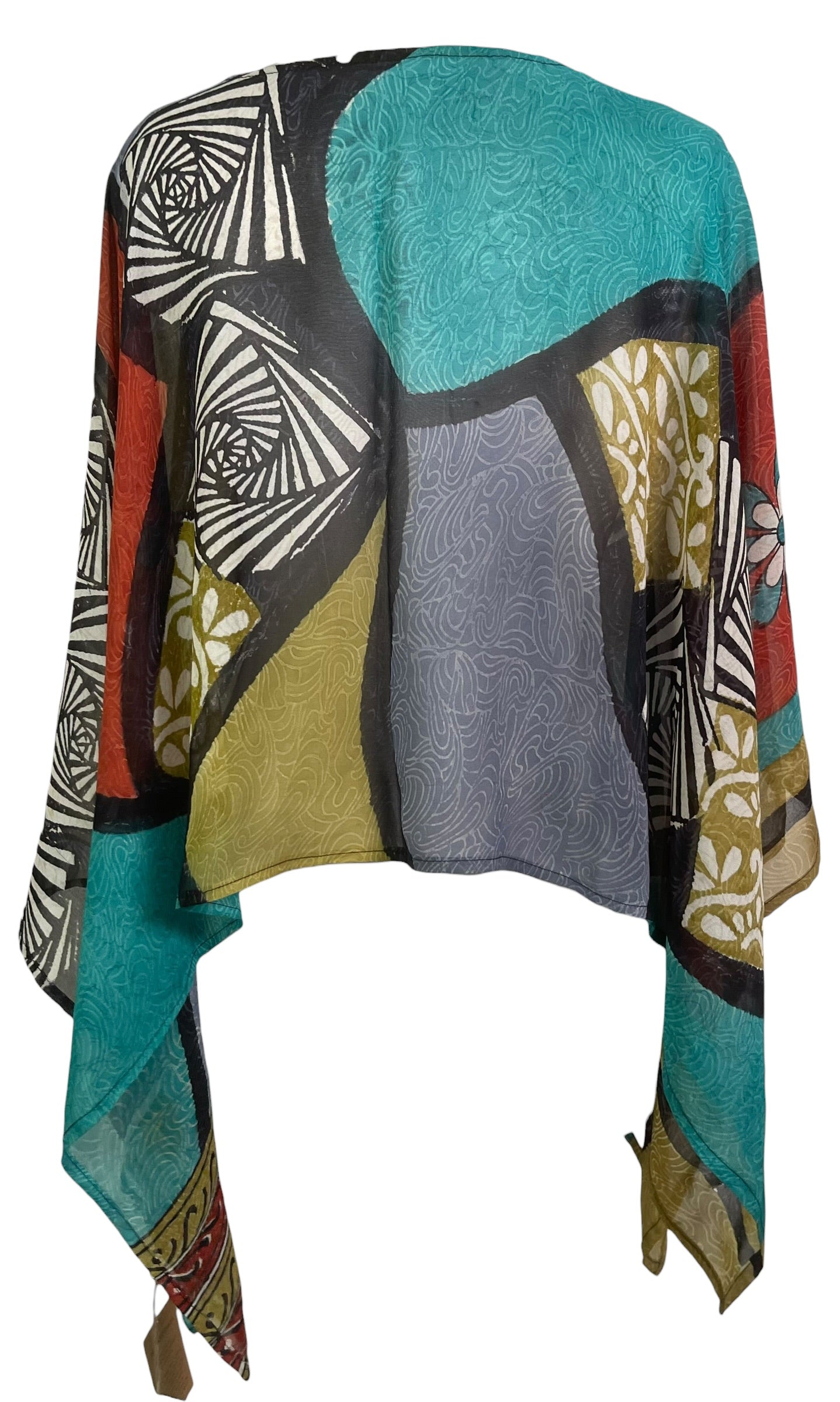 PRG8728 Sheer Pure Silk Wabi Sabi Capelet Poncho