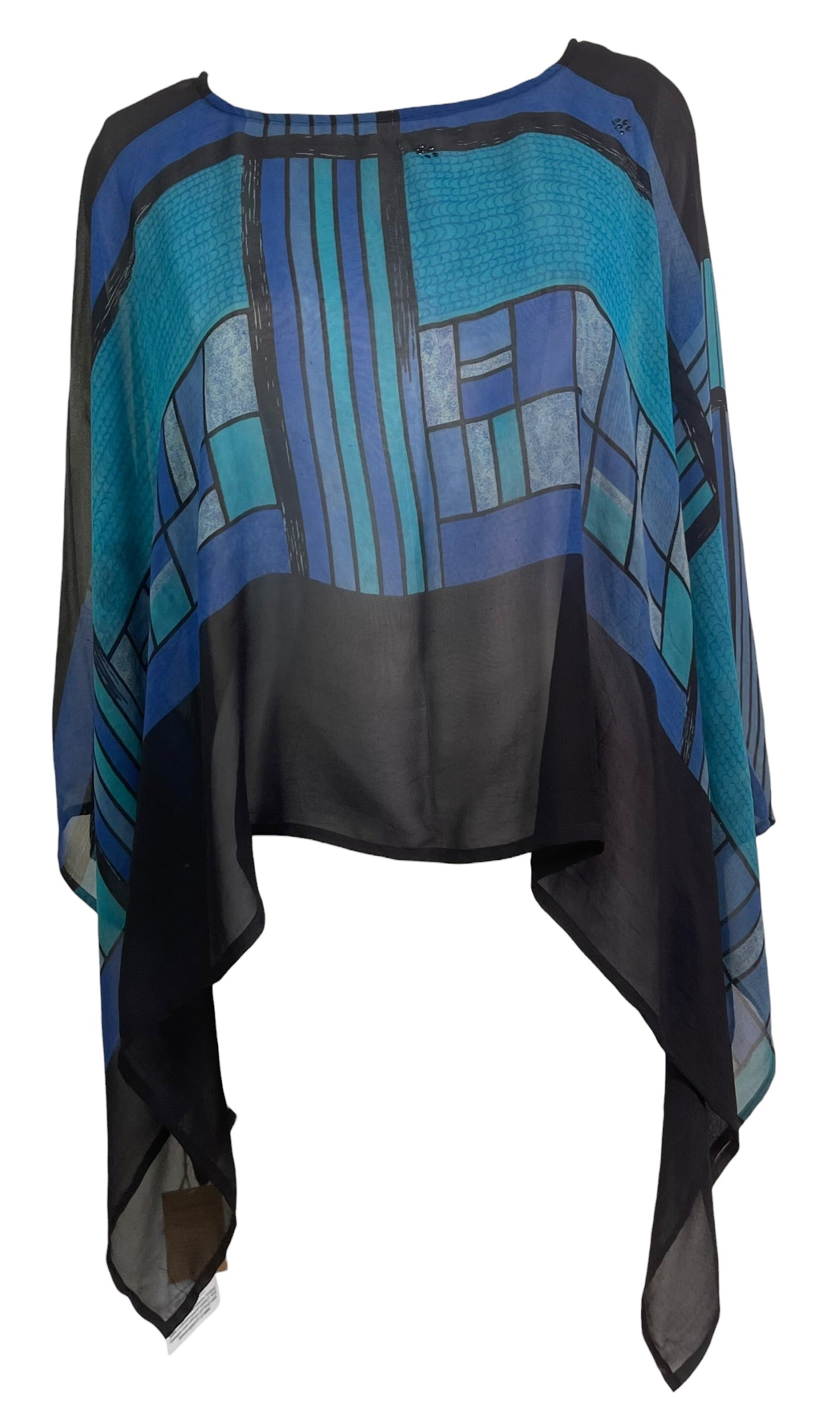 PRG8721 Sheer Pure Silk Wabi Sabi Capelet Poncho