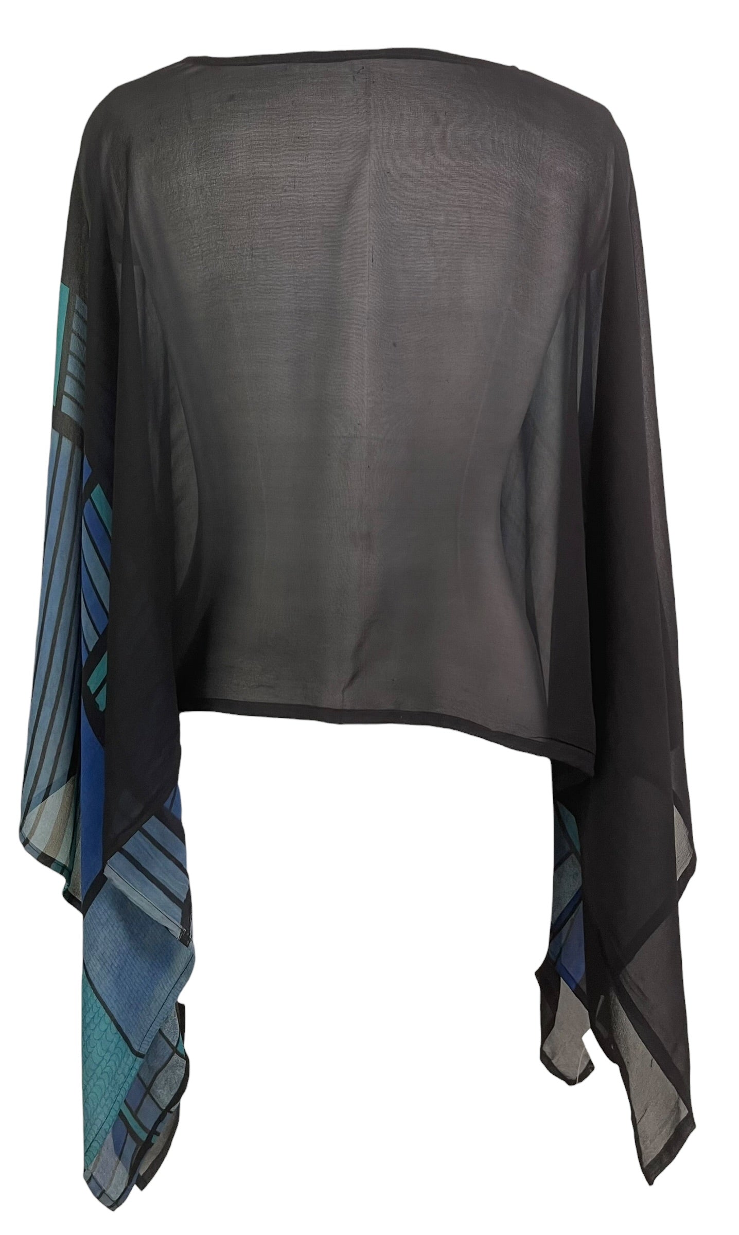 PRG8721 Sheer Pure Silk Wabi Sabi Capelet Poncho