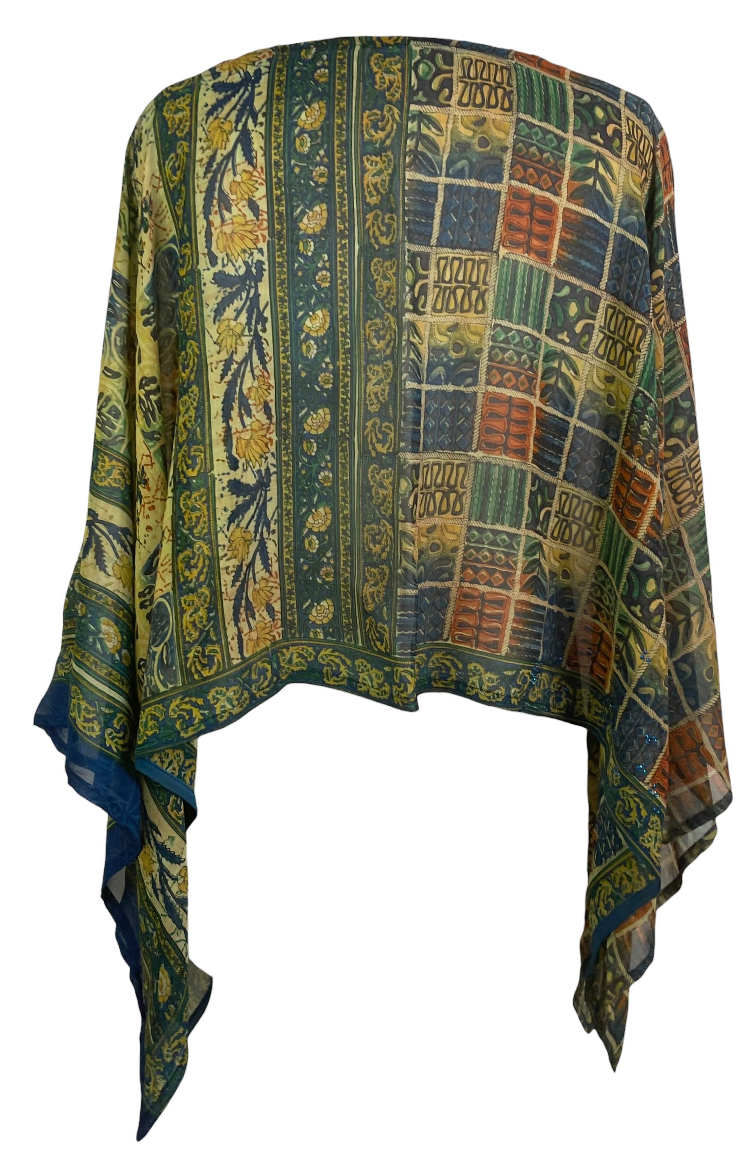 PRG8711 Sheer Pure Silk Wabi Sabi Capelet Poncho
