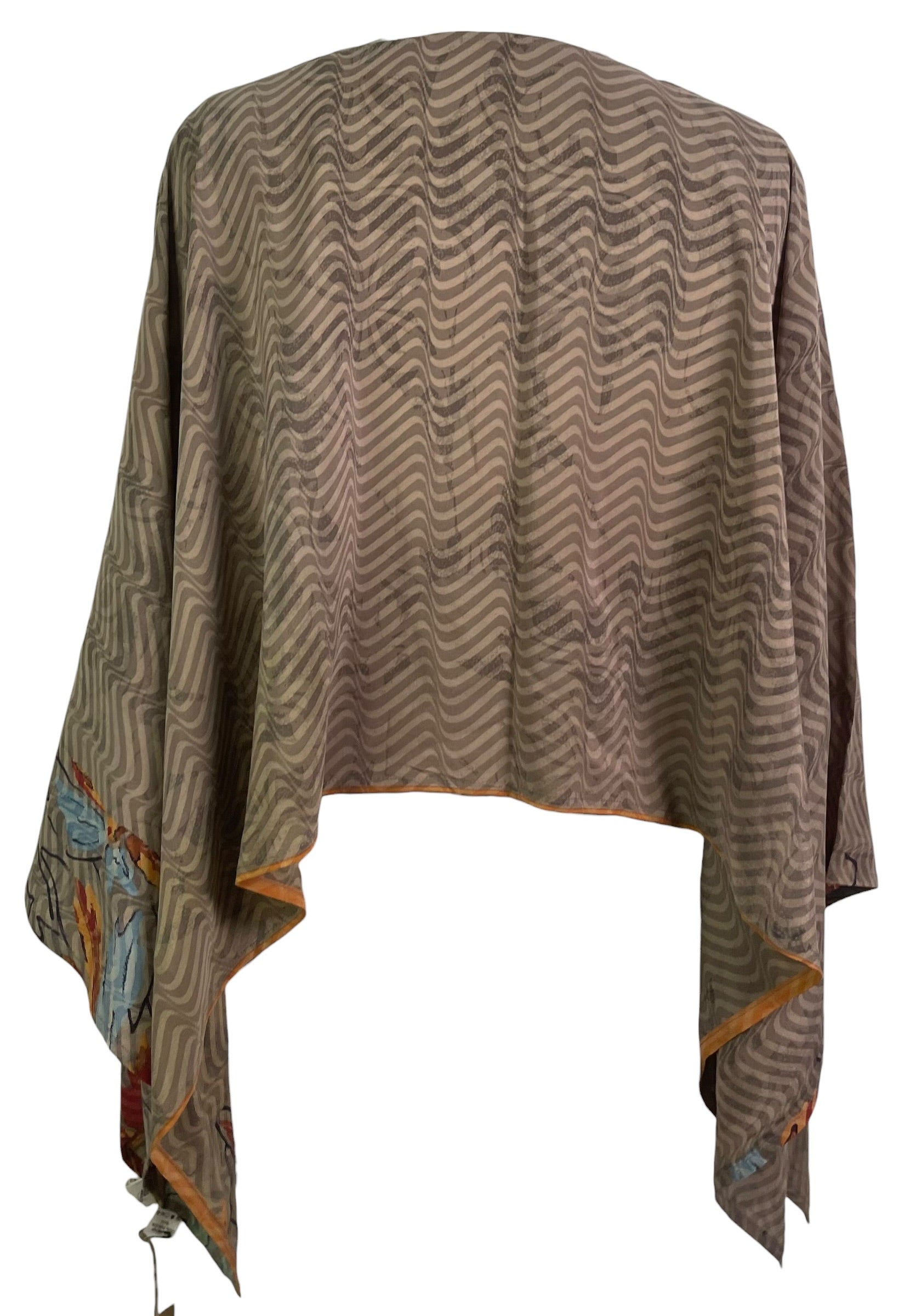PRC8690 Pure Silk Wabi Sabi Capelet Poncho