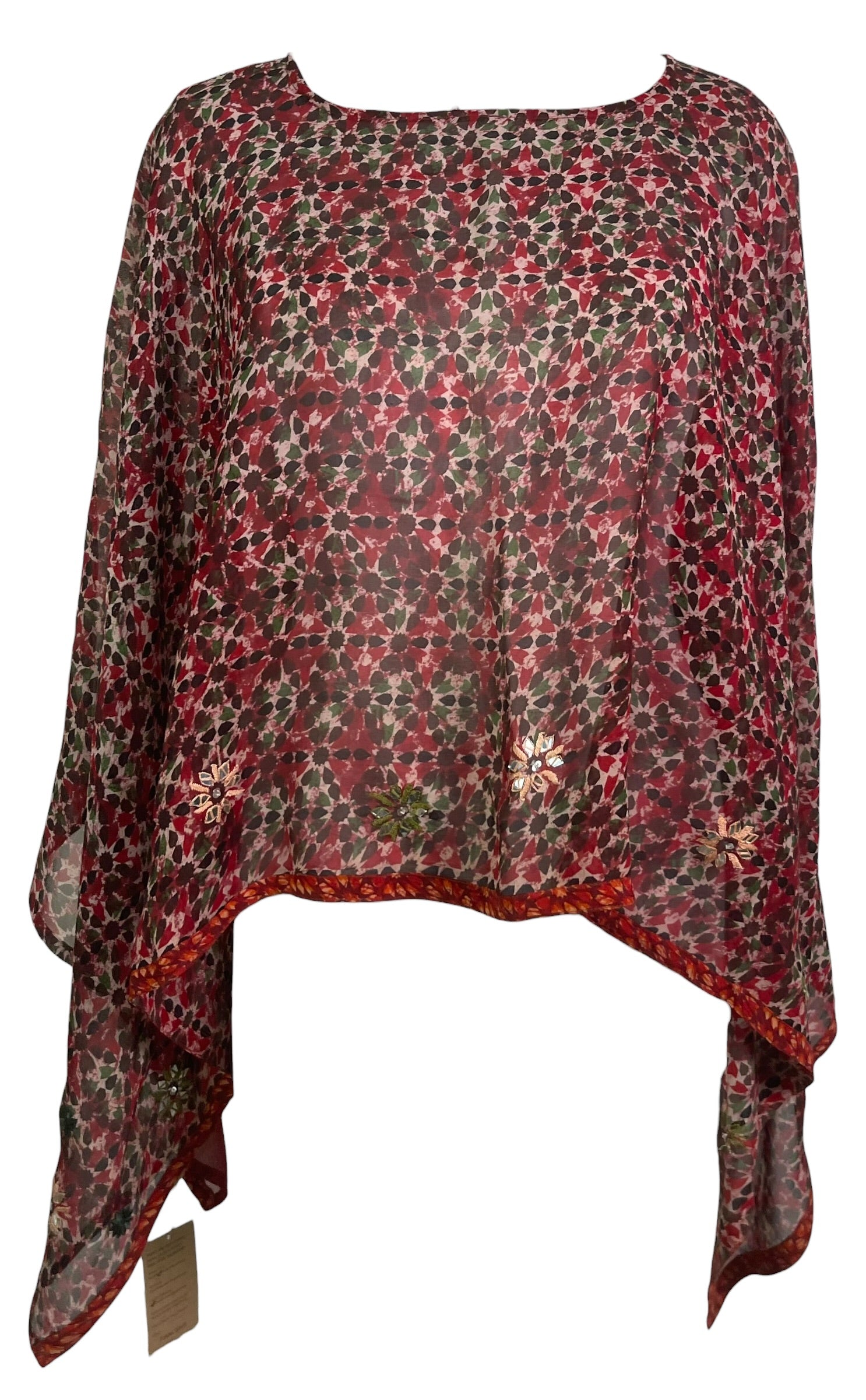 PRG8707 Sheer Pure Silk Wabi Sabi Capelet Poncho