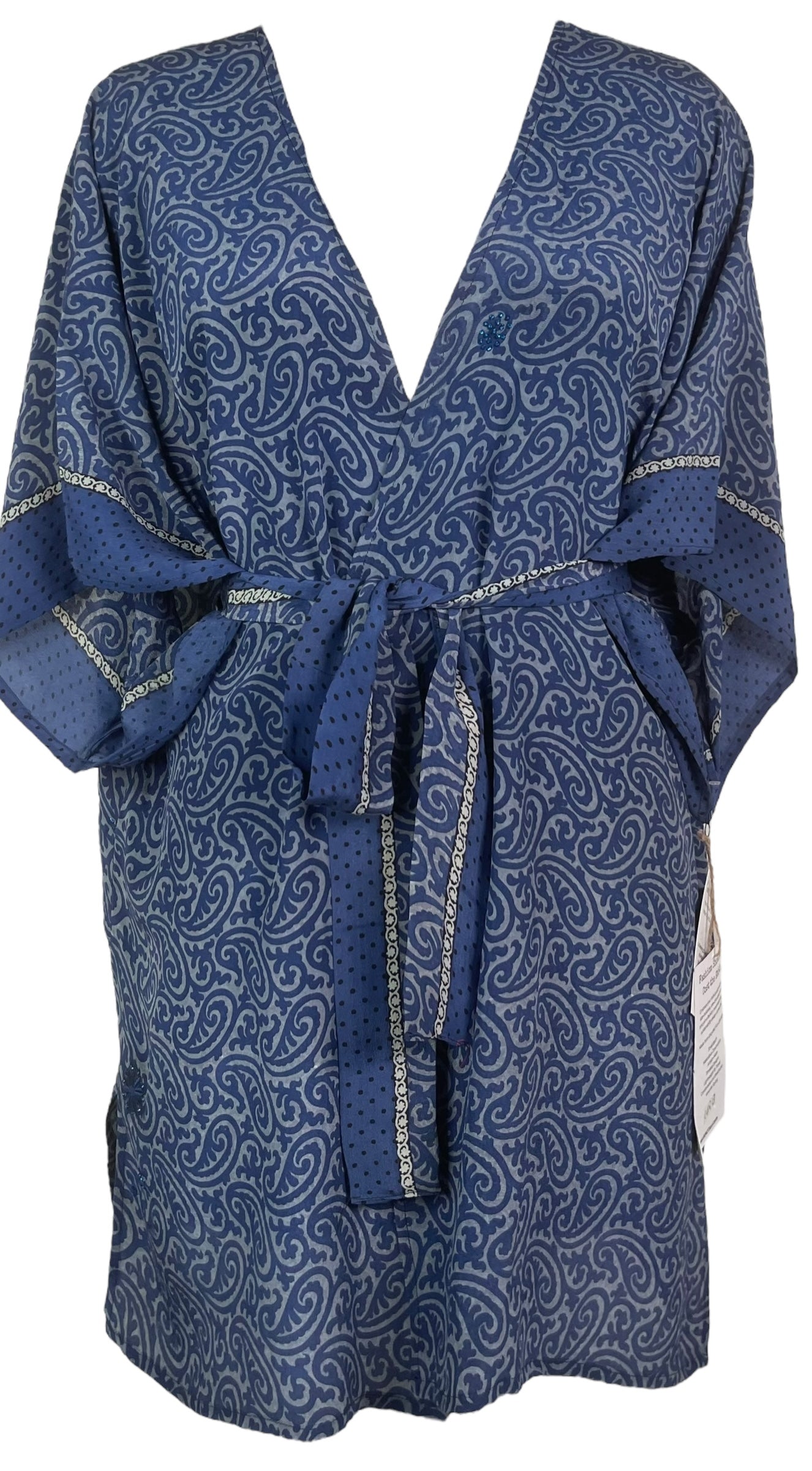 PRC8213 Avatar Pure Silk Kimono-Sleeved Jacket with Belt