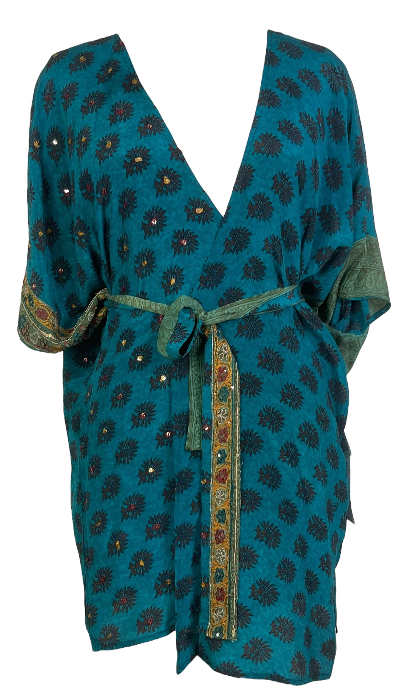 PRC8218 Avatar Pure Silk Kimono-Sleeved Jacket with Belt