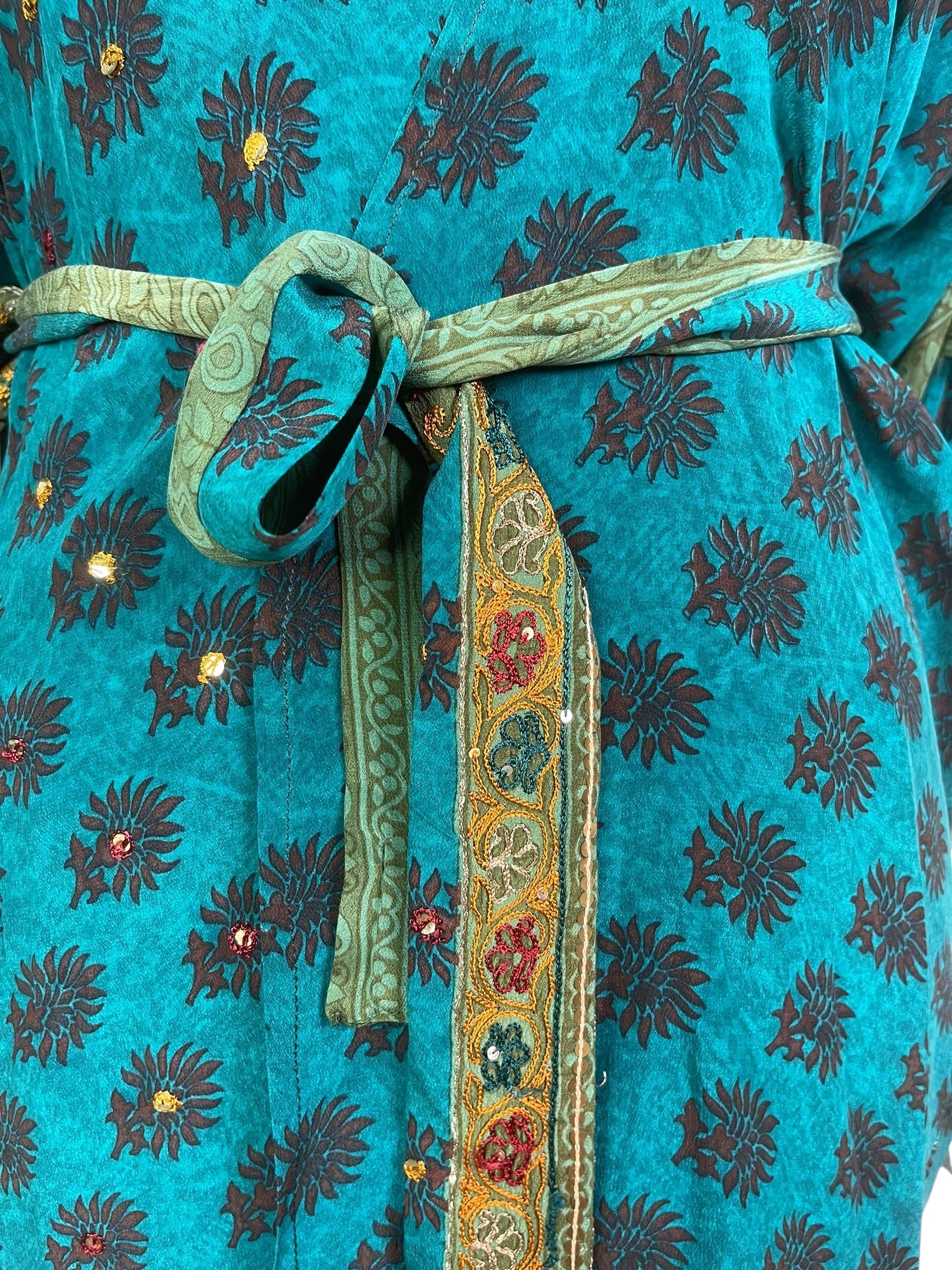 PRC8218 Avatar Pure Silk Kimono-Sleeved Jacket with Belt