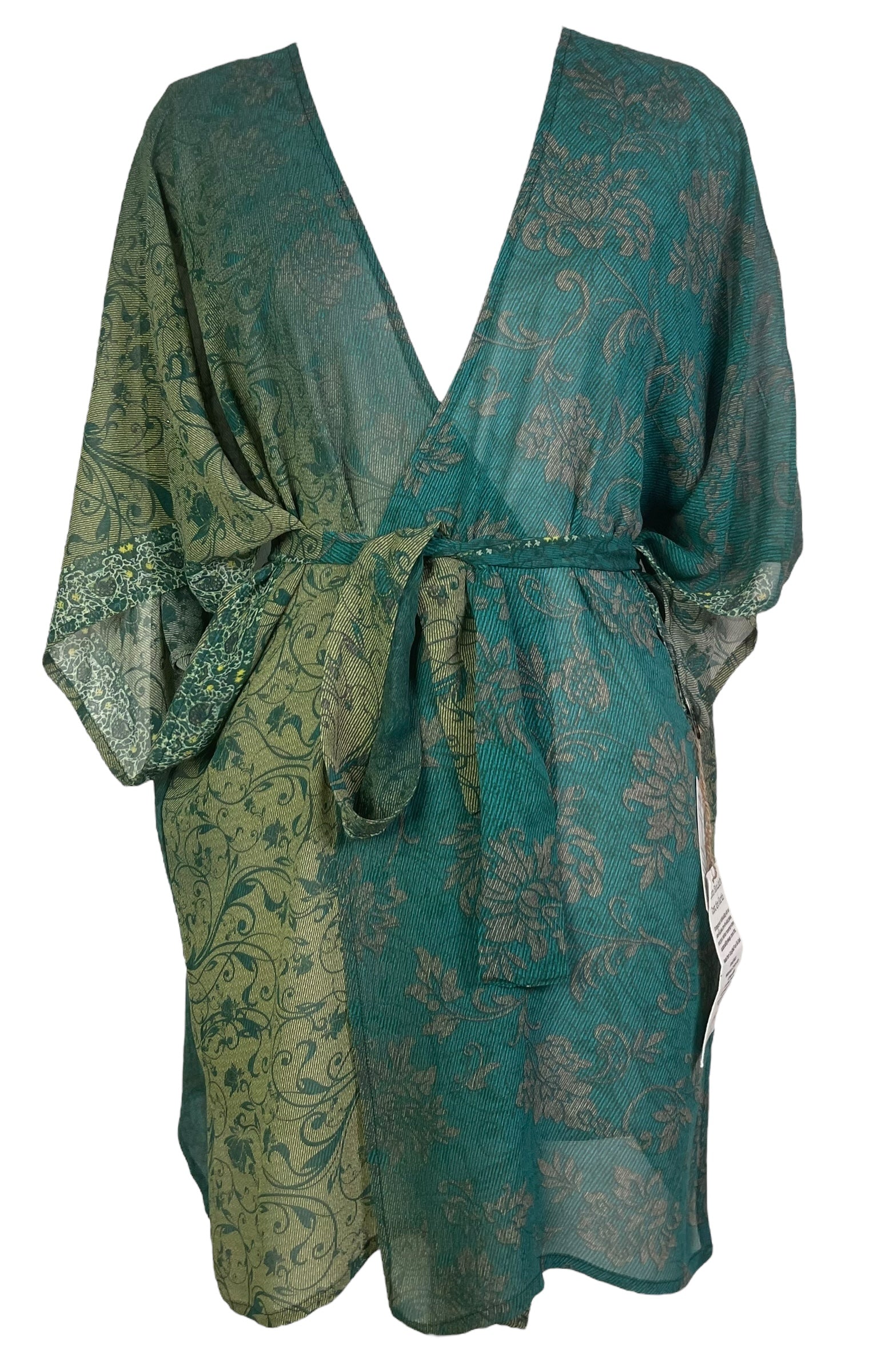 PRG8238 Avatar Pure Silk Kimono-Sleeved Jacket with Belt