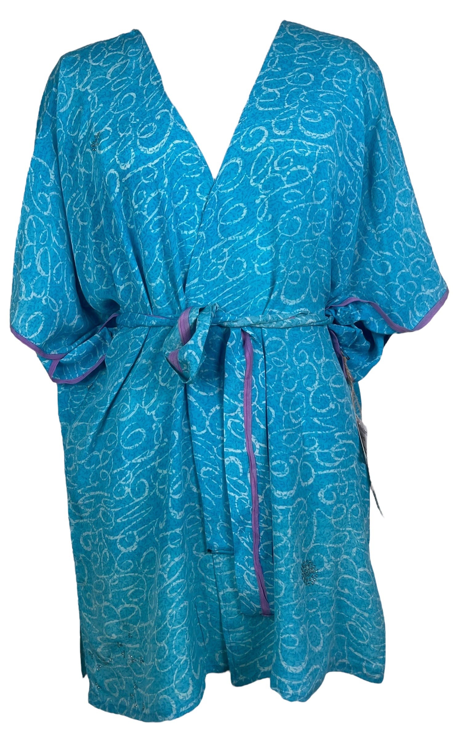 PRC8207 Avatar Pure Silk Kimono-Sleeved Jacket with Belt