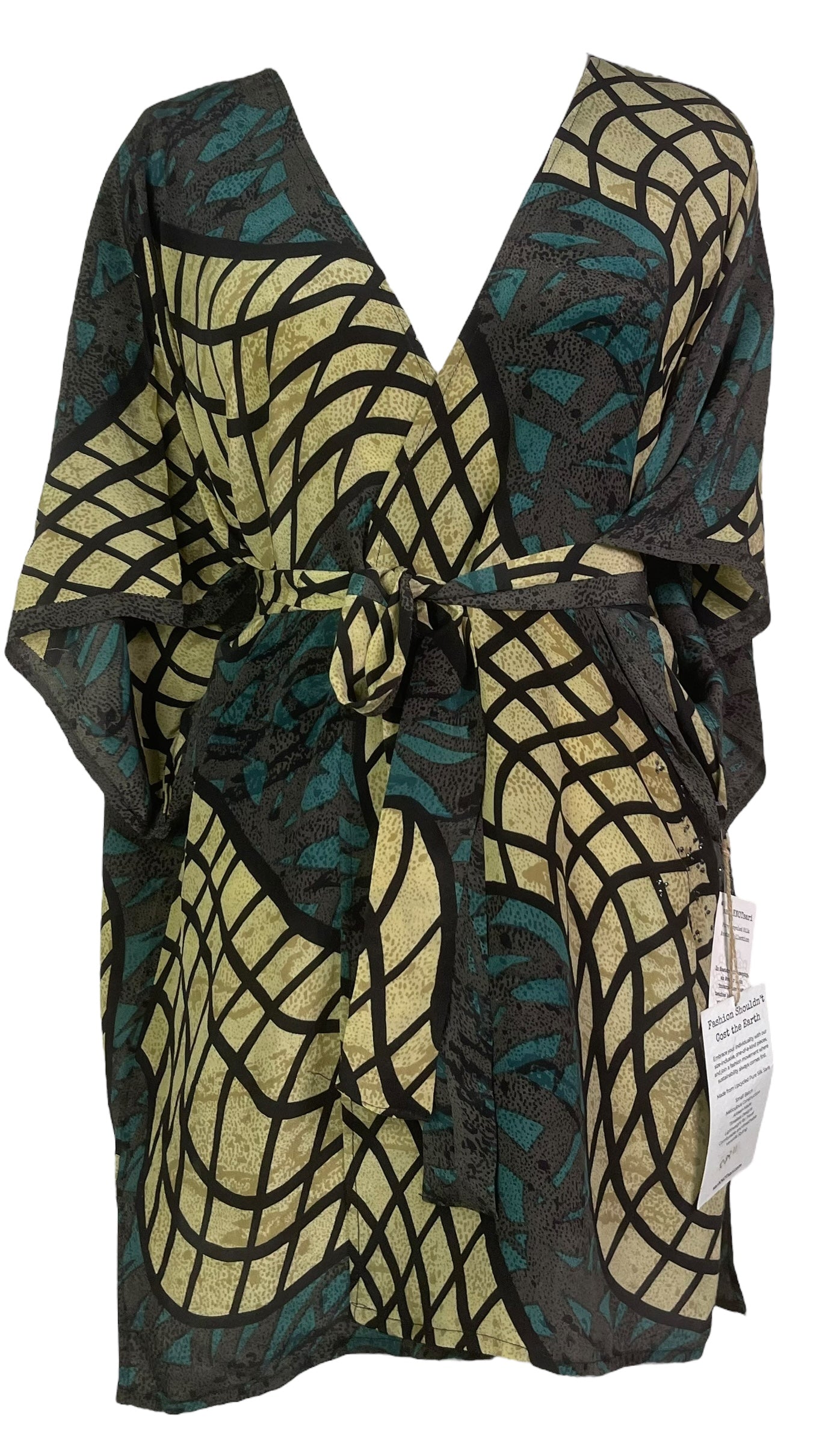 PRC8211 Avatar Pure Silk Kimono-Sleeved Jacket with Belt