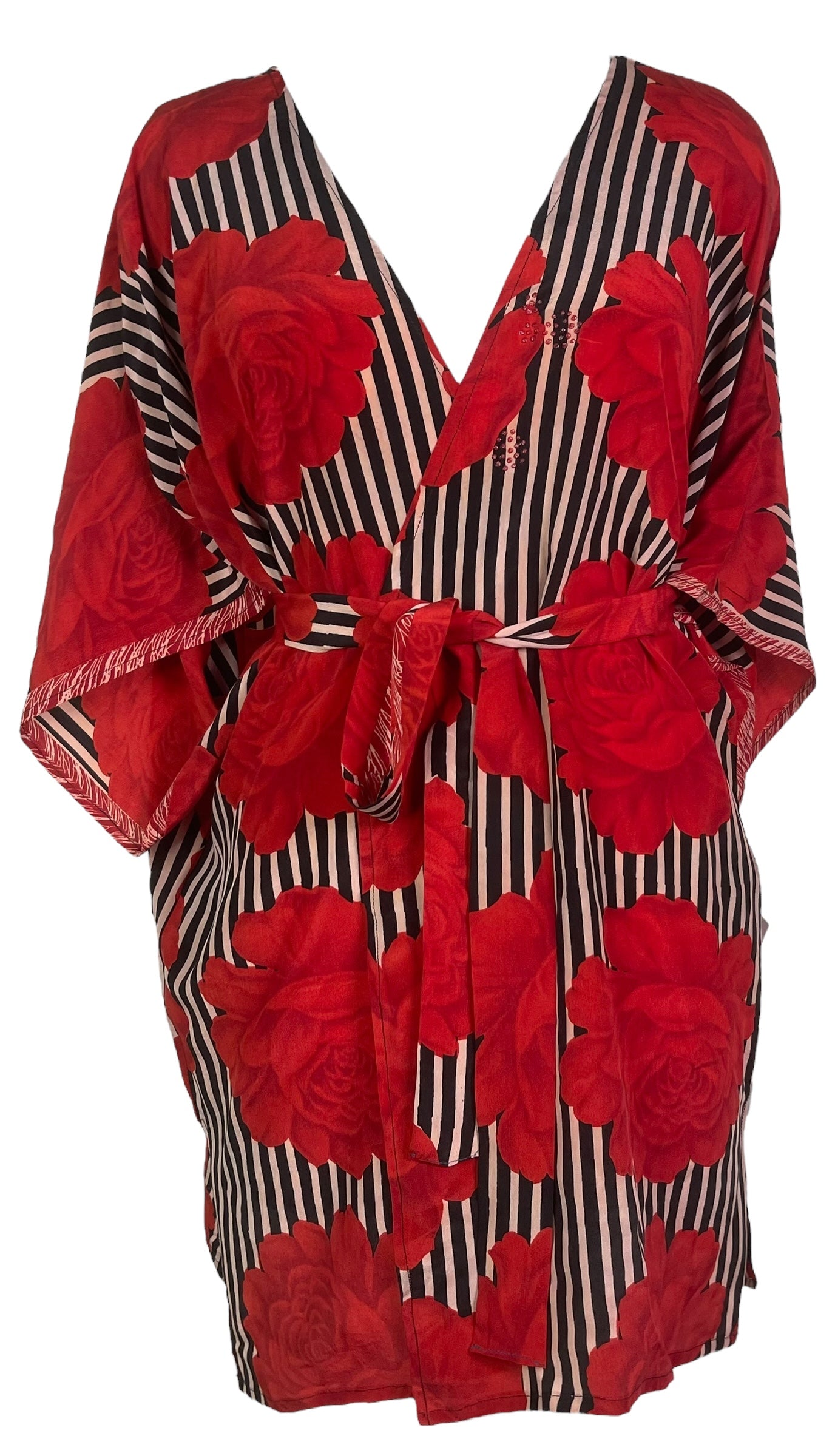 PRC8221 Avatar Pure Silk Kimono-Sleeved Jacket with Belt
