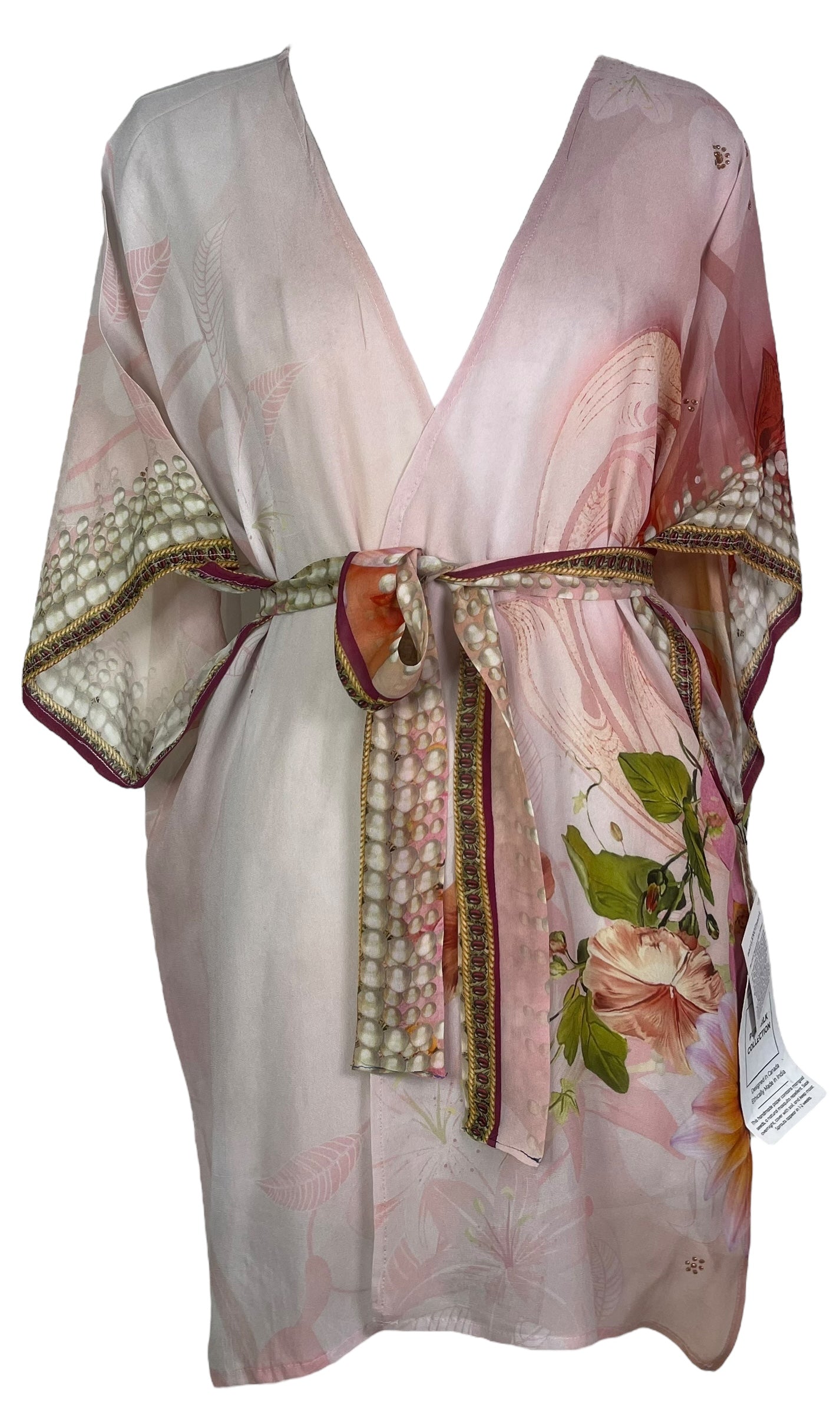 PRG8236 Avatar Pure Silk Kimono-Sleeved Jacket with Belt