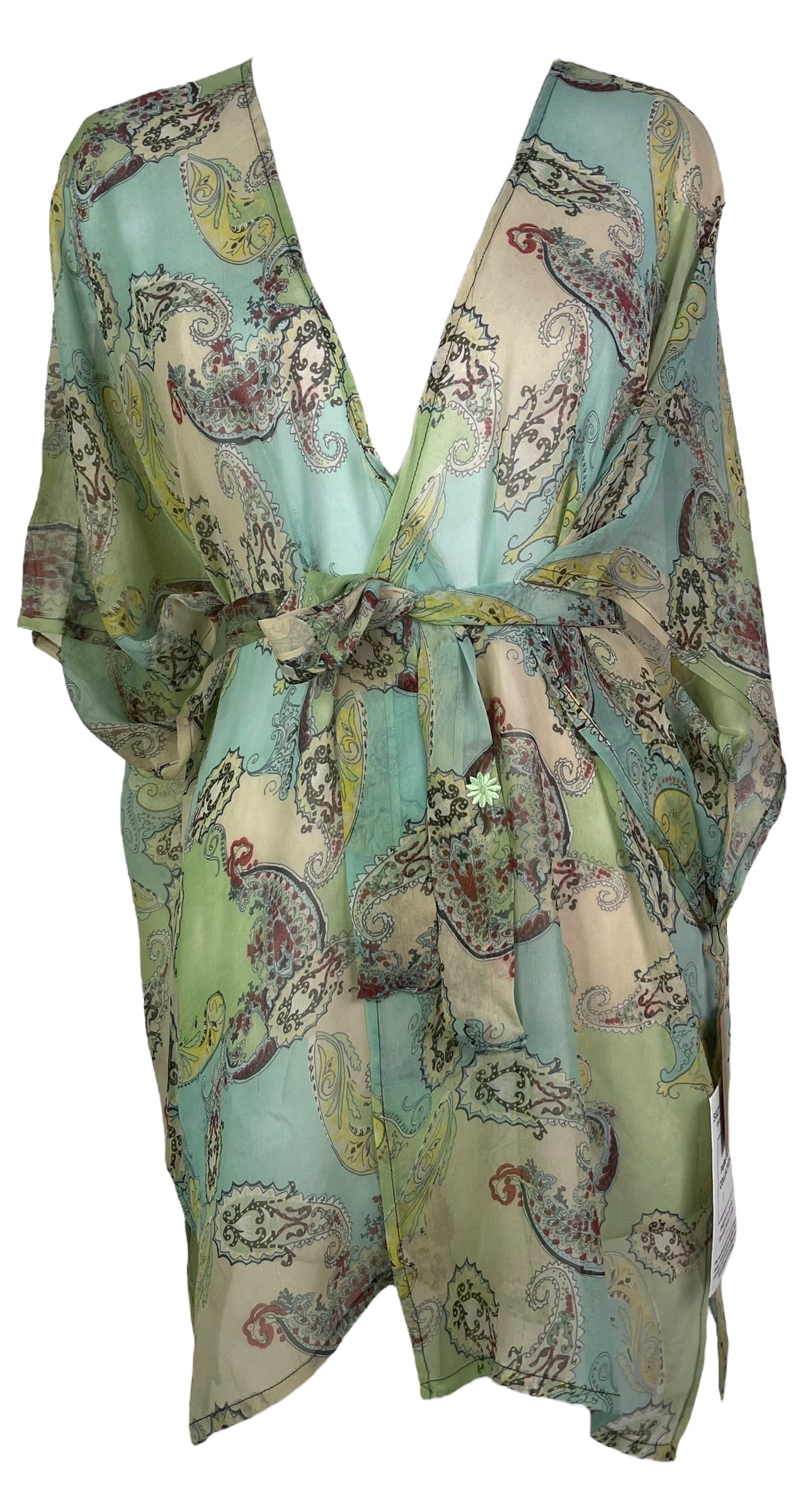 PREVIEW PCH8241 Sheer Wabi Sabi Pure Very Sheer Chiffon Silk Kimono-Sleeved Jacket with Belt