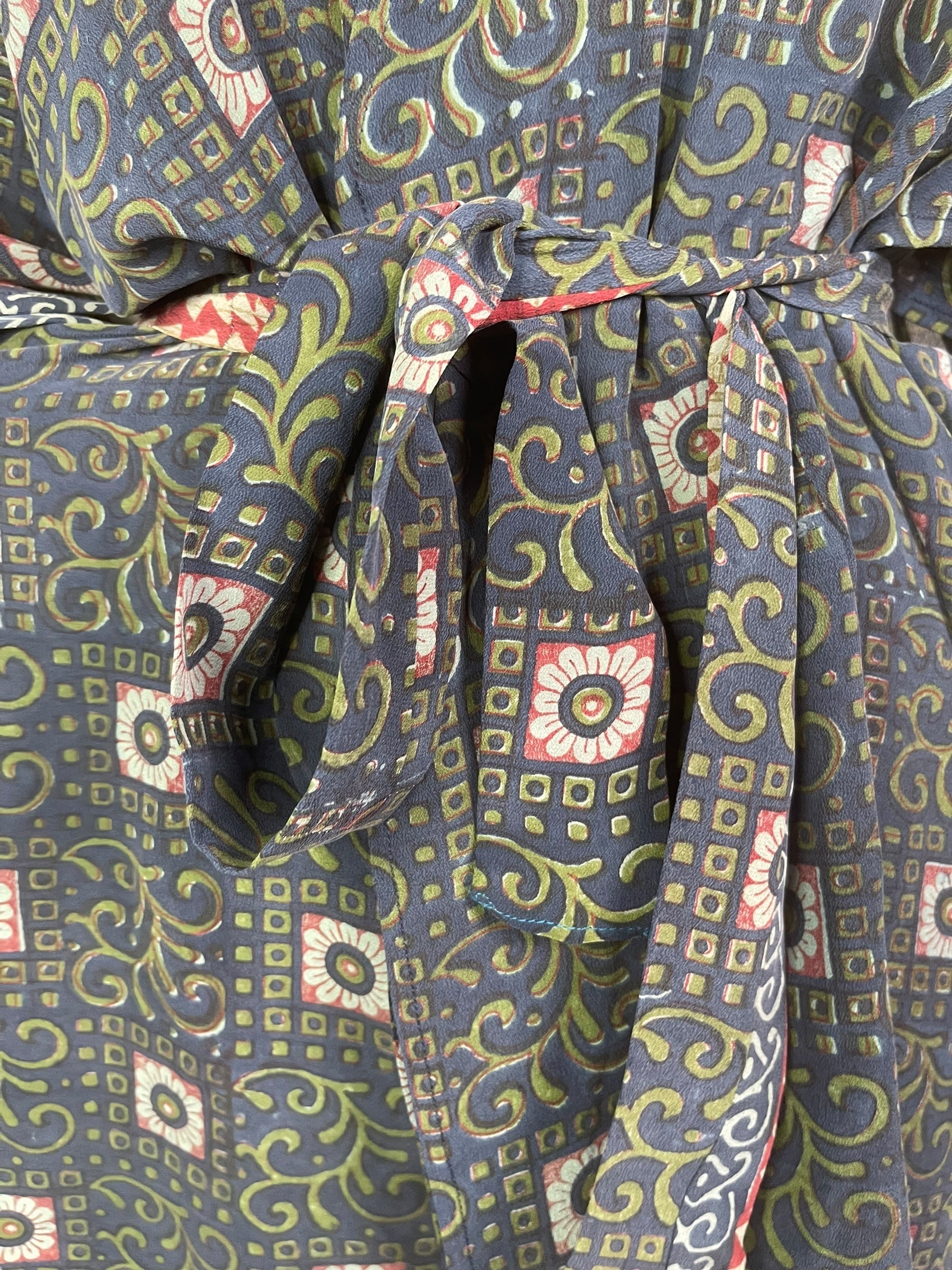 PRC8216 Wabi Sabi Pure Silk Kimono-Sleeved Jacket with Belt