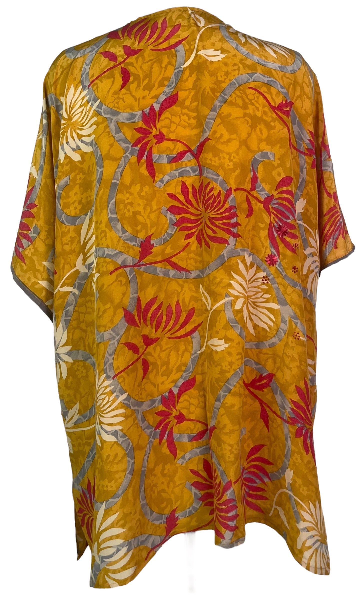 PRC8217 Wabi Sabi Pure Silk Kimono-Sleeved Jacket with Belt