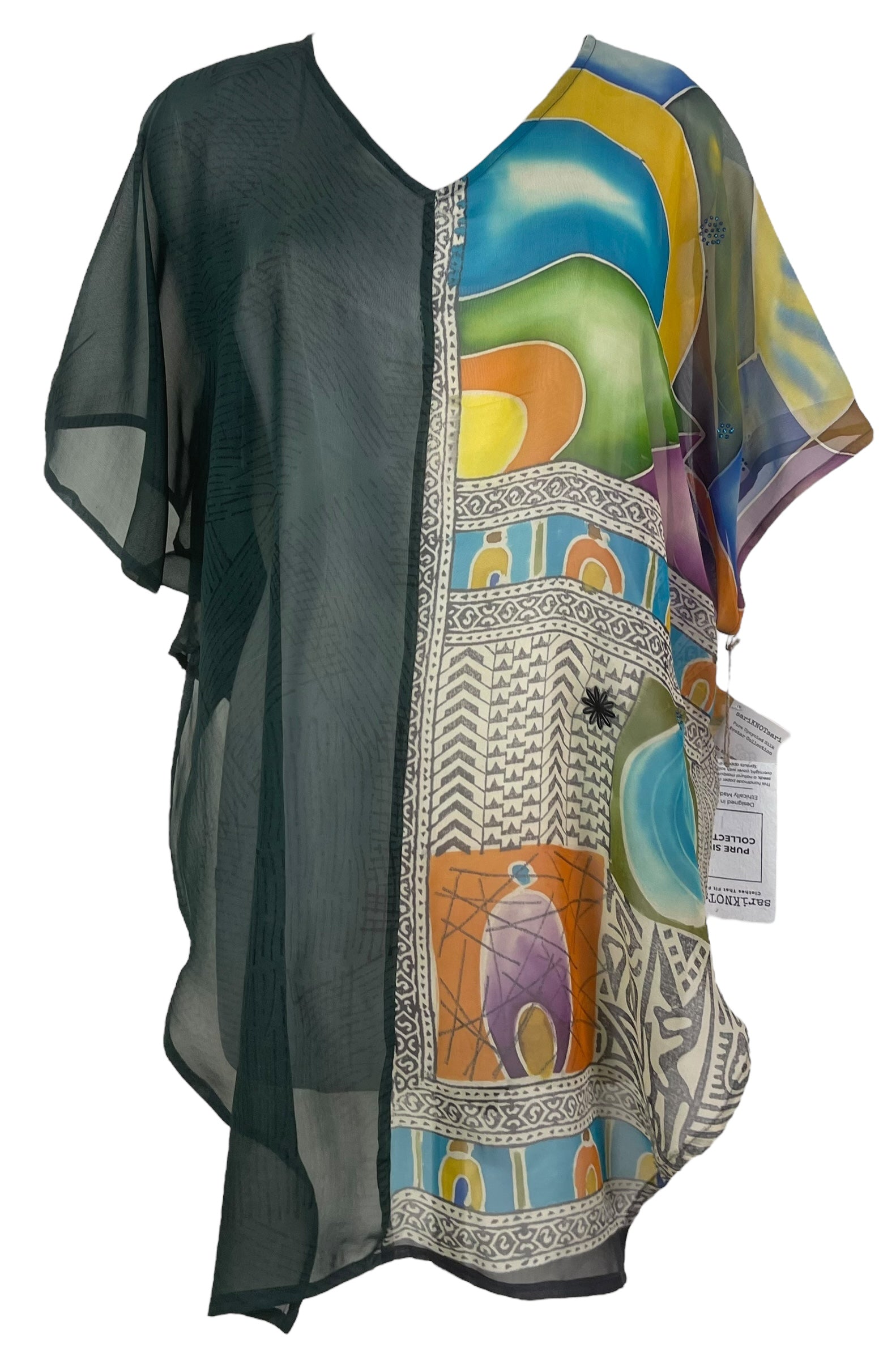 PRG8141 Sheer Avatar Pure Silk Waterfall Top