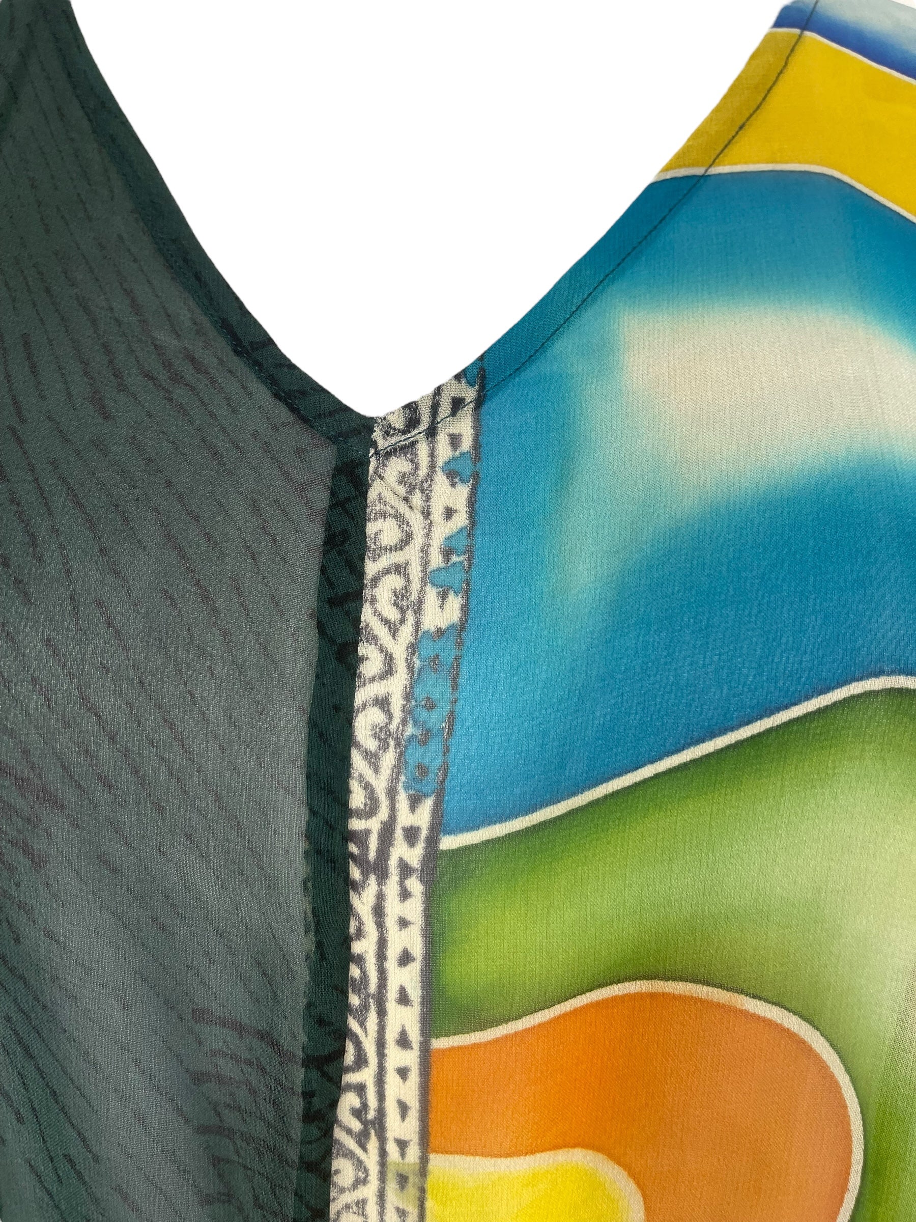 PRG8141 Sheer Avatar Pure Silk Waterfall Top