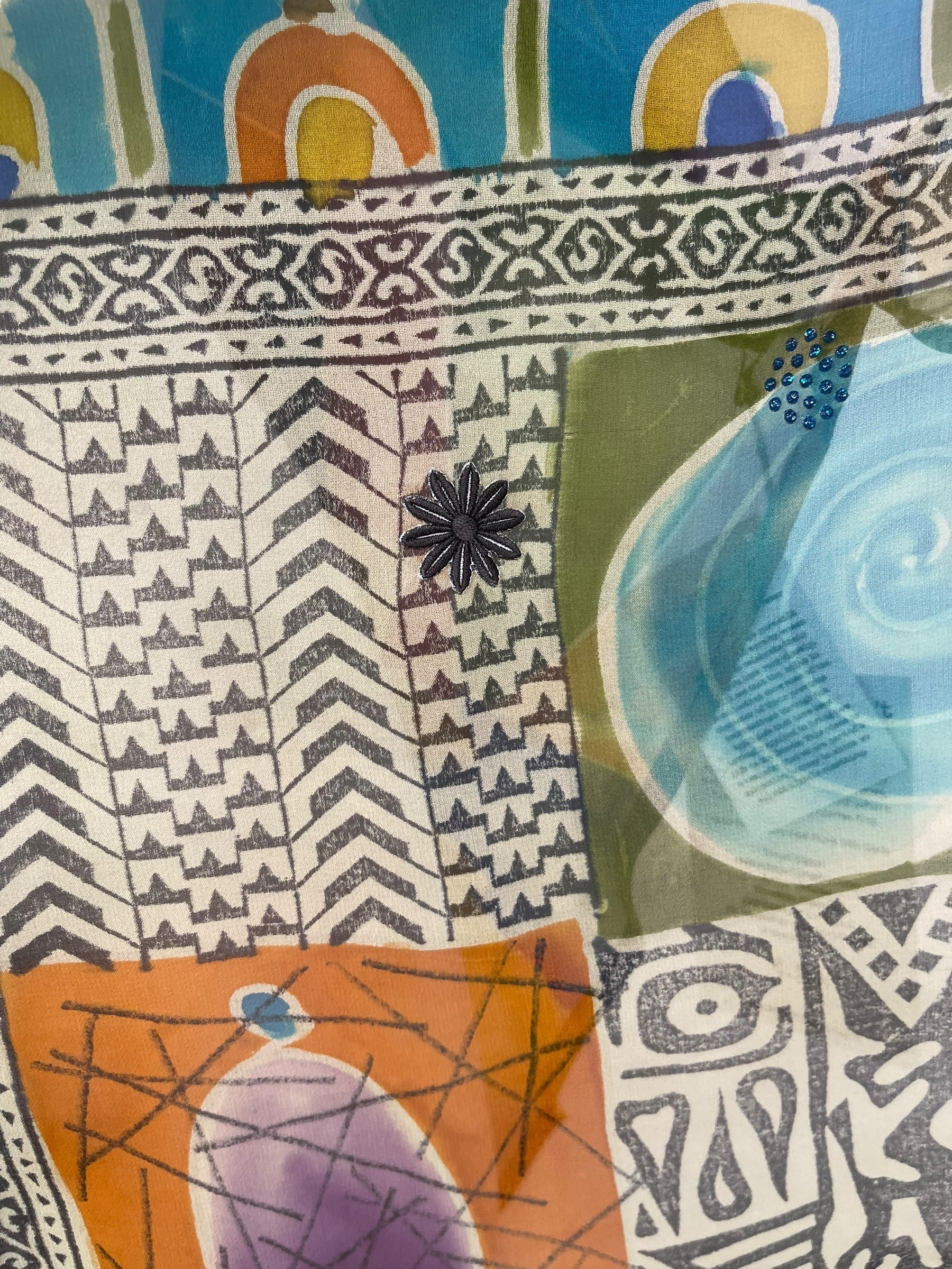 PRG8141 Sheer Avatar Pure Silk Waterfall Top