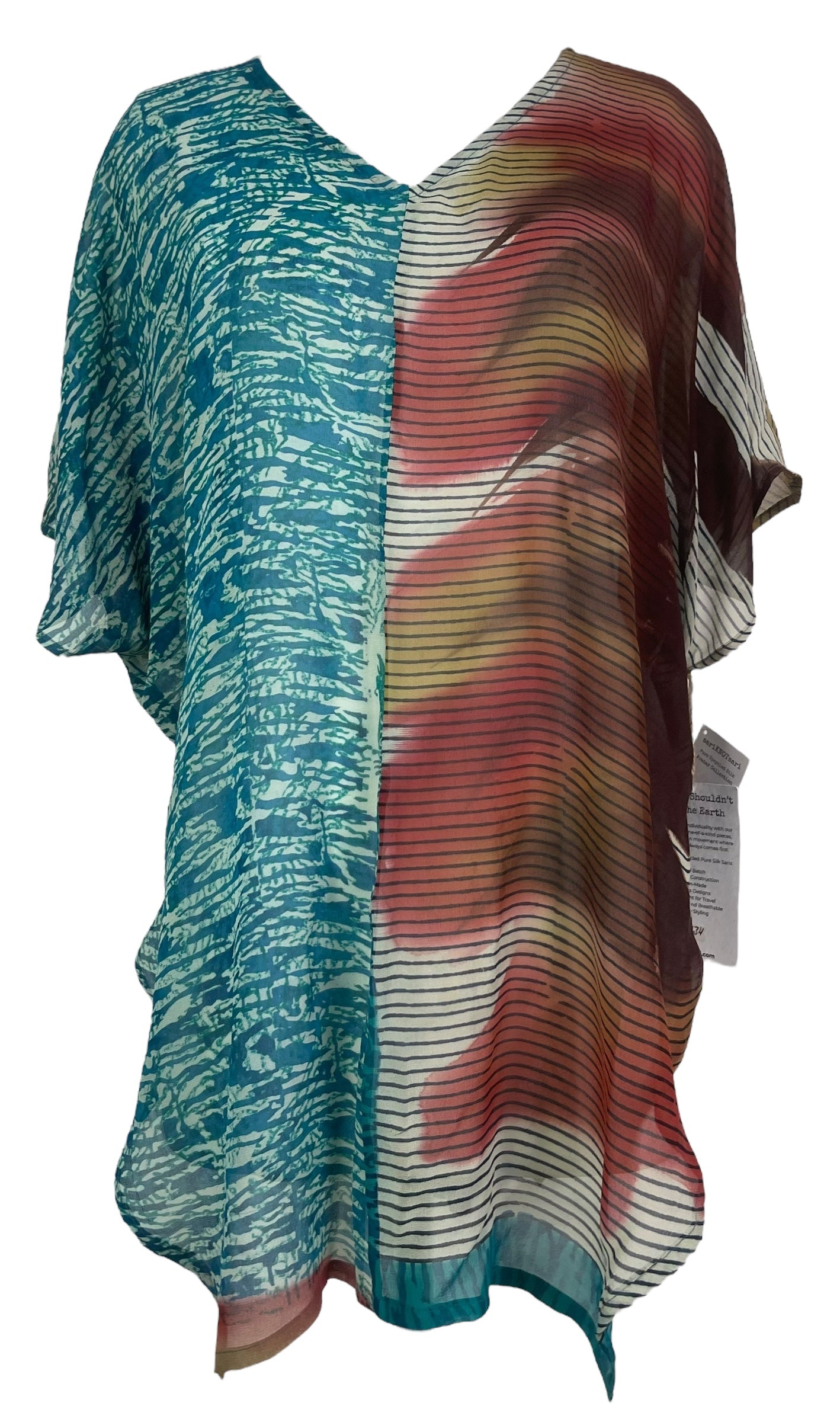 PRG8134 Sheer Avatar Pure Silk Waterfall Top