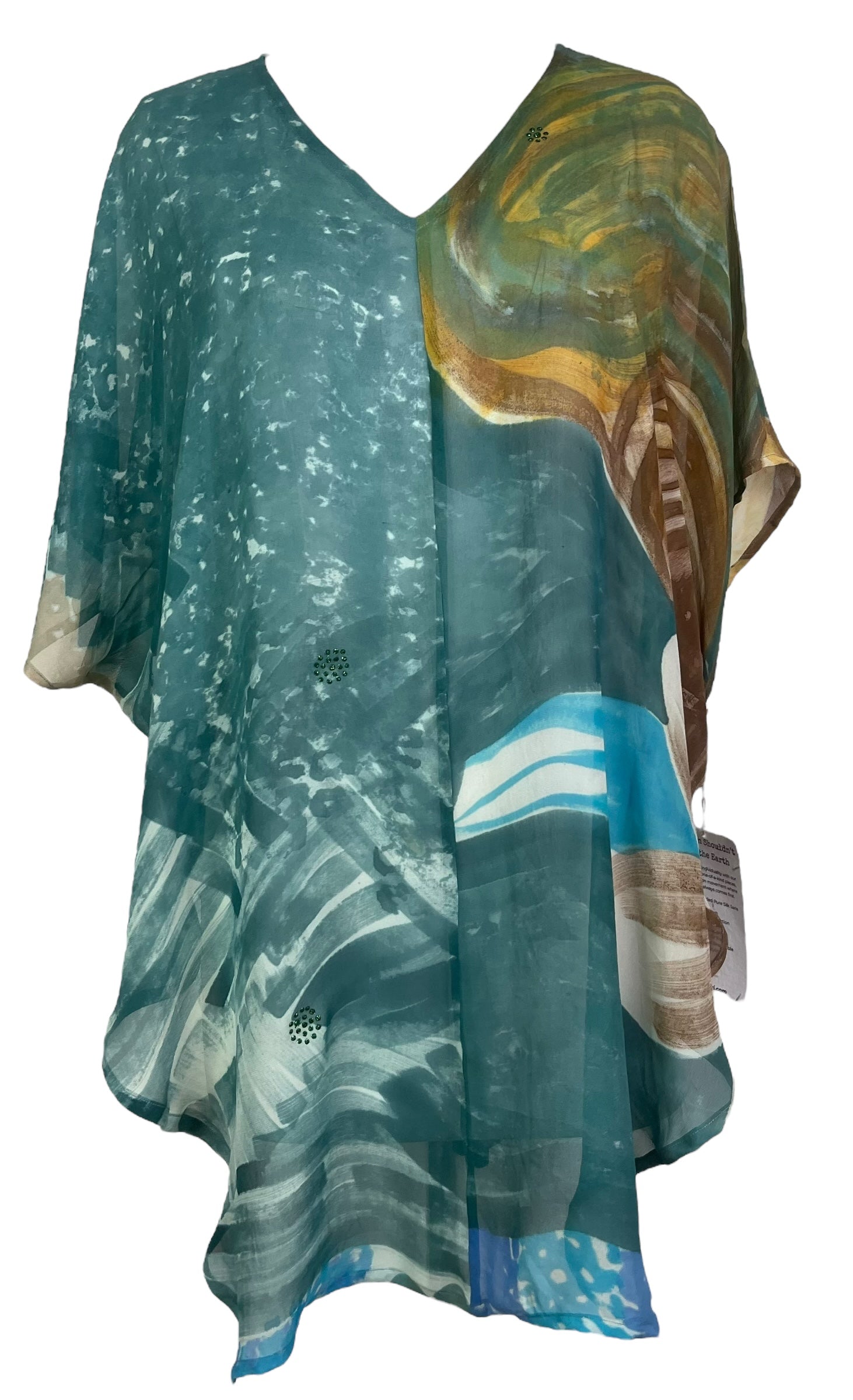 PRG8148 Sheer Avatar Pure Silk Waterfall Top