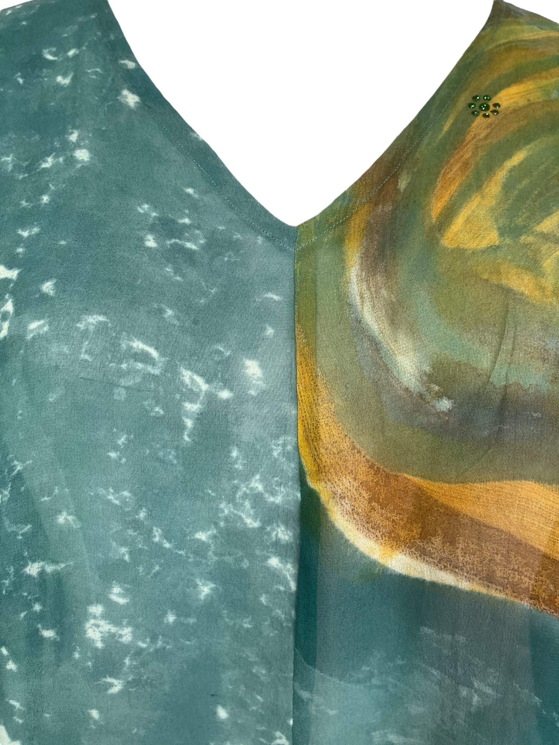 PRG8148 Sheer Avatar Pure Silk Waterfall Top