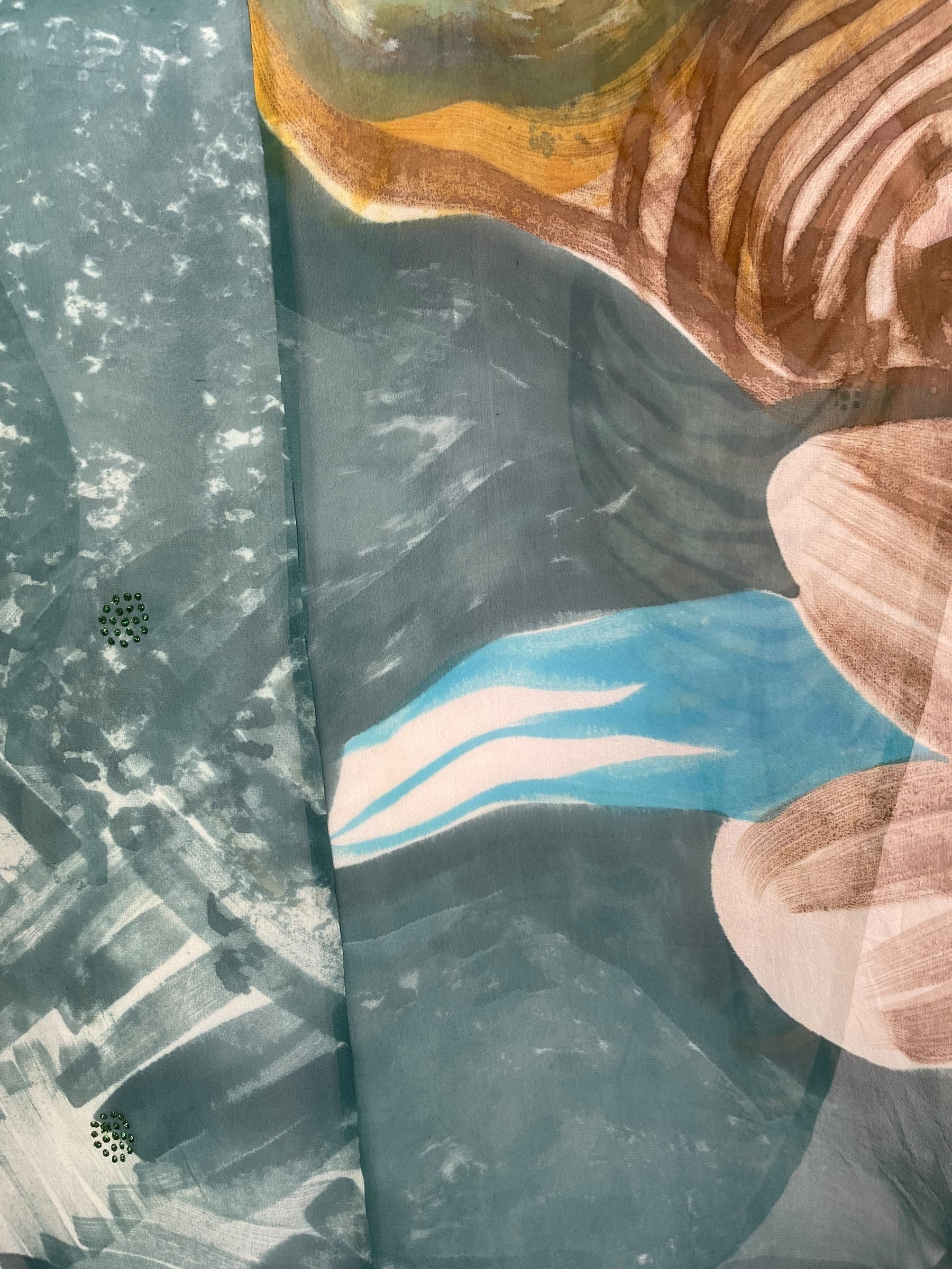 PRG8148 Sheer Avatar Pure Silk Waterfall Top