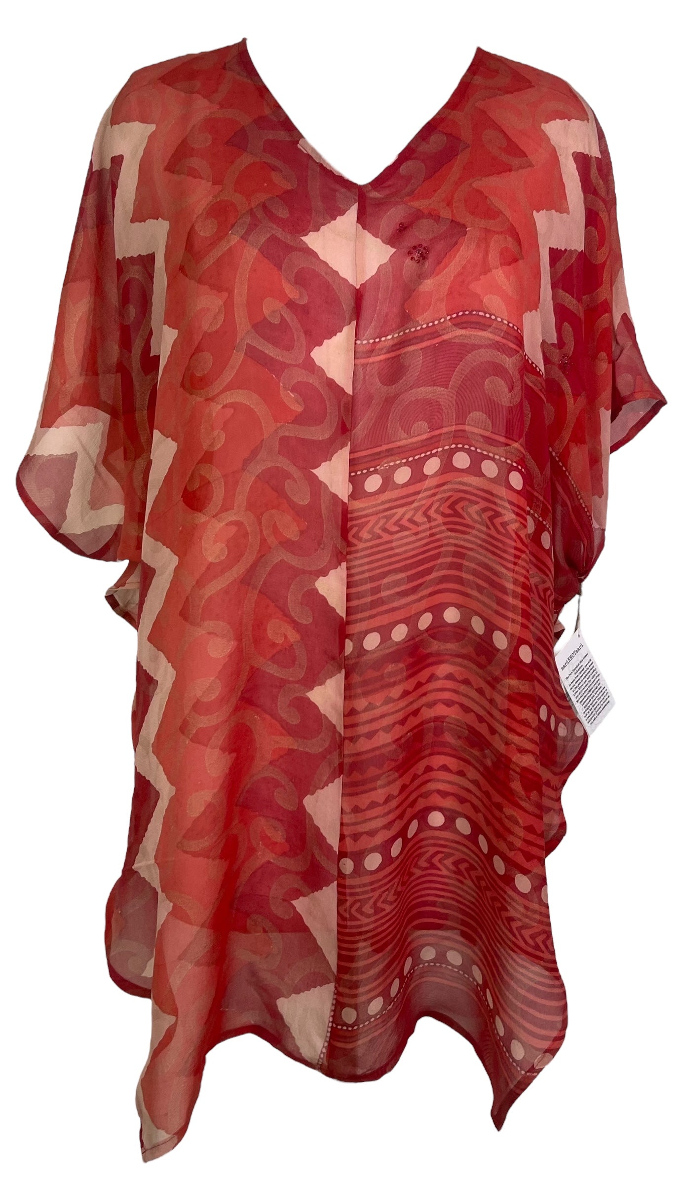 PRG8146 Sheer Avatar Pure Silk Waterfall Top