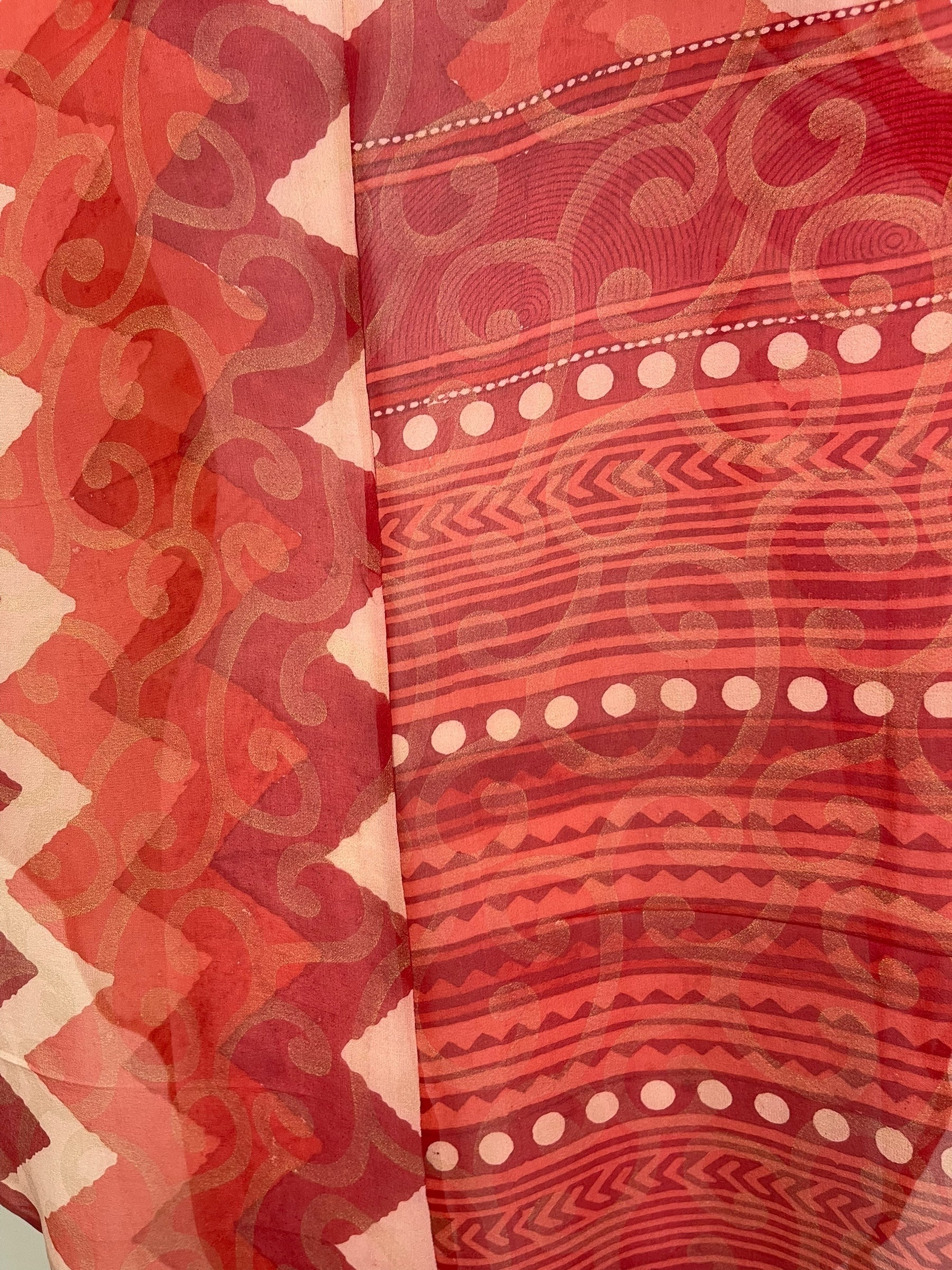 PRG8146 Sheer Avatar Pure Silk Waterfall Top