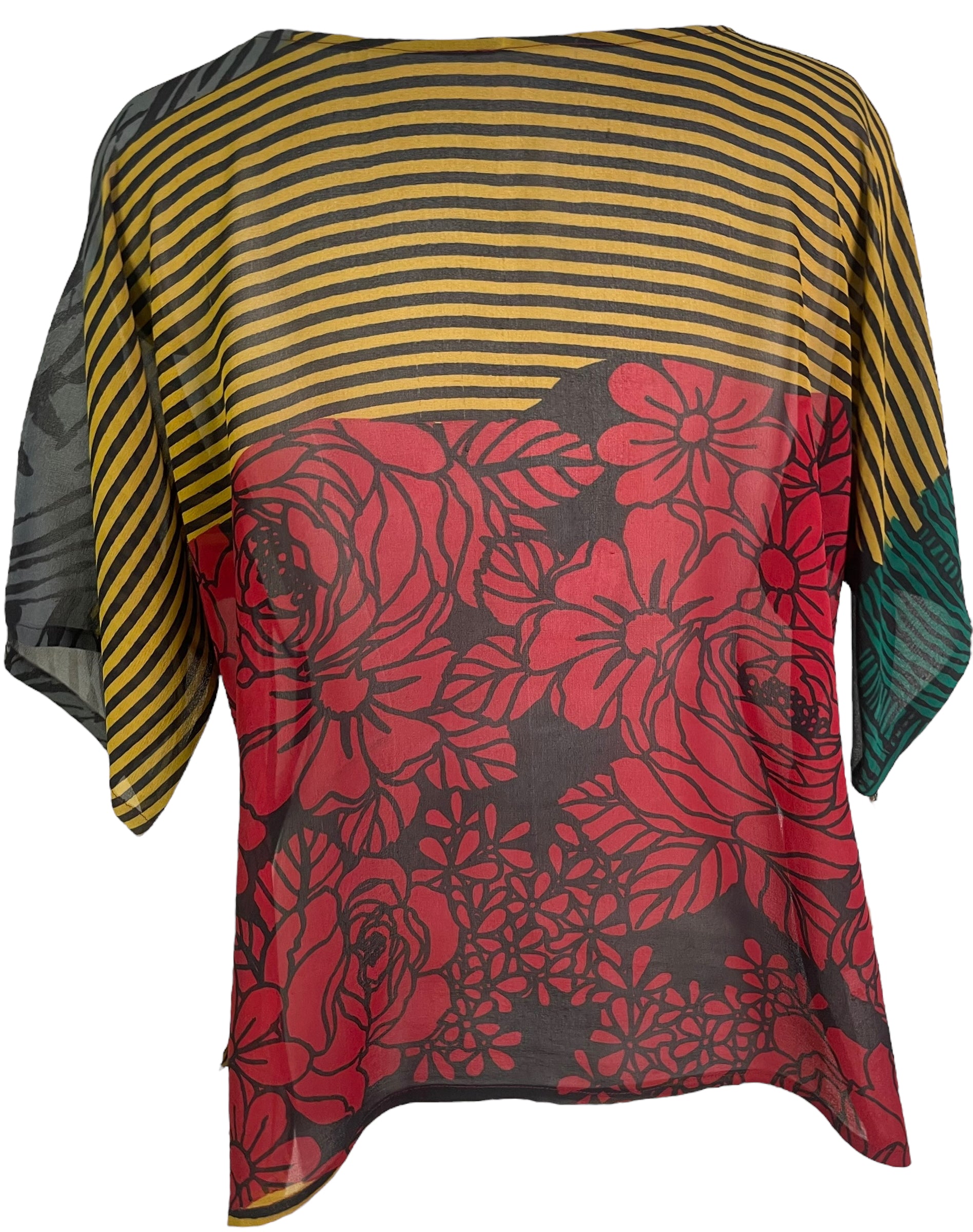 PRG6512 Sheer Wabi Sabi Pure Silk Side Slit Top