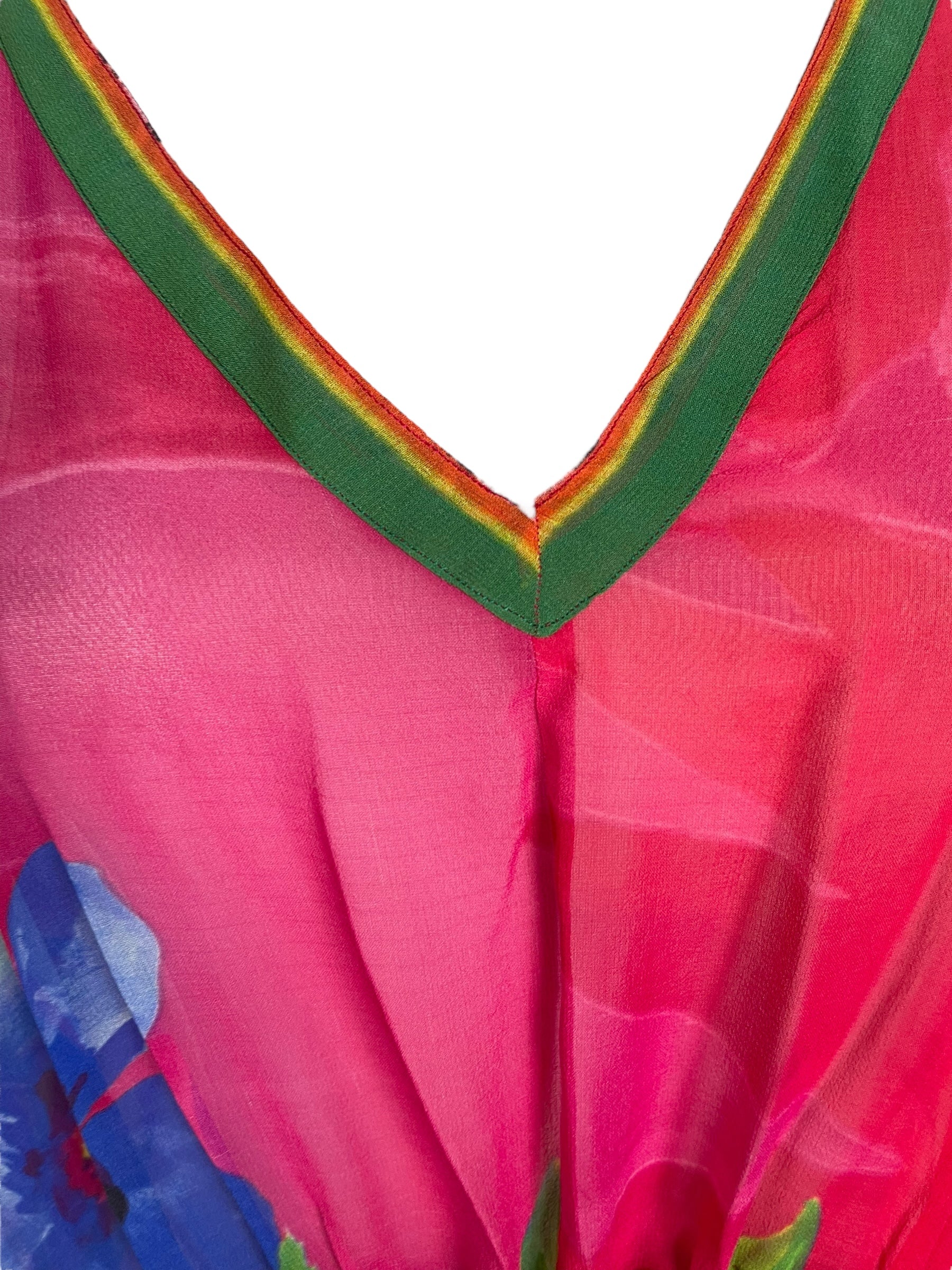 PRG6789 Sheer Wabi Sabi Pure Silk Maxi Kaftan