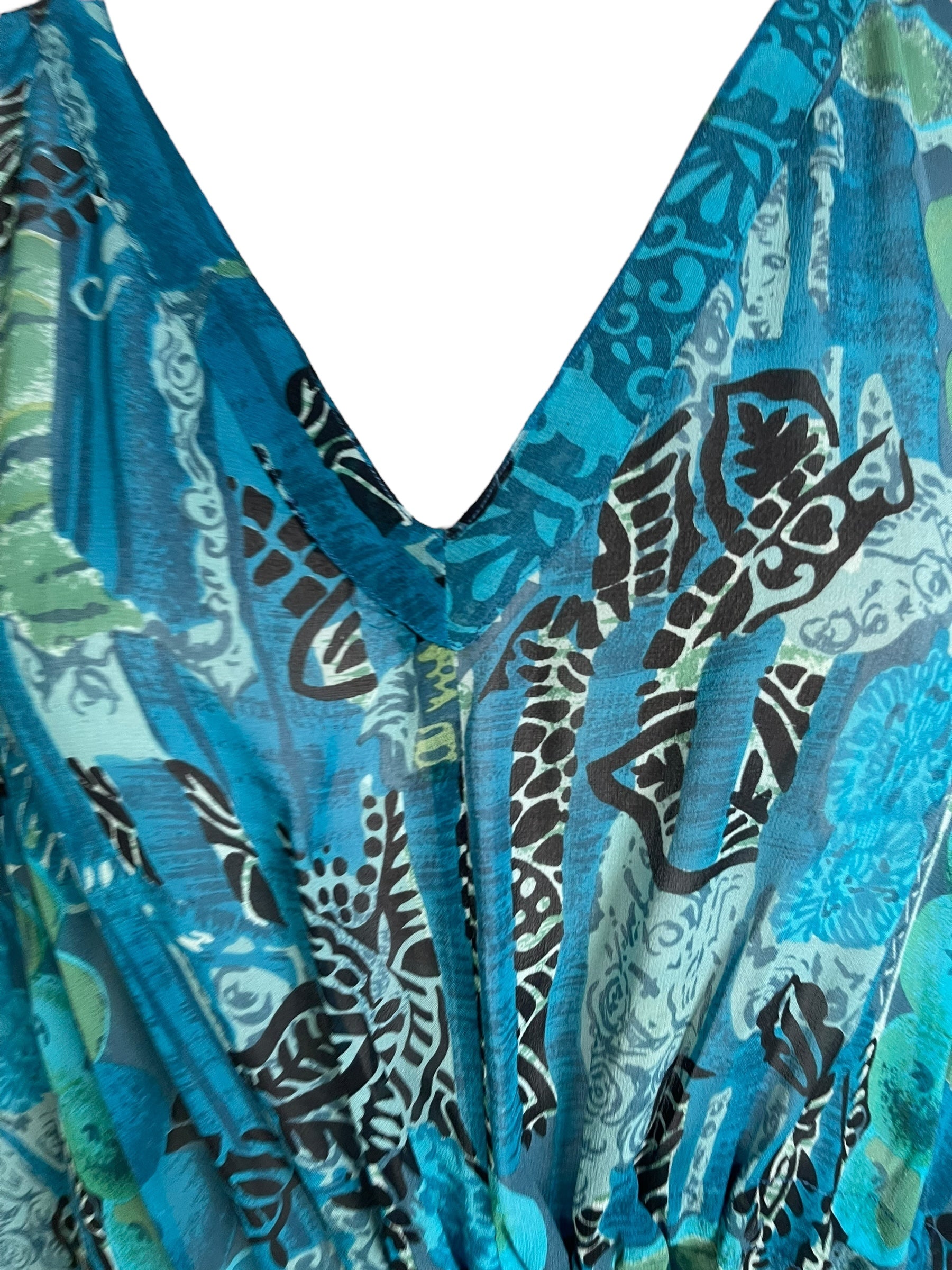 PRG6781 Sheer Wabi Sabi Pure Silk Maxi Kaftan