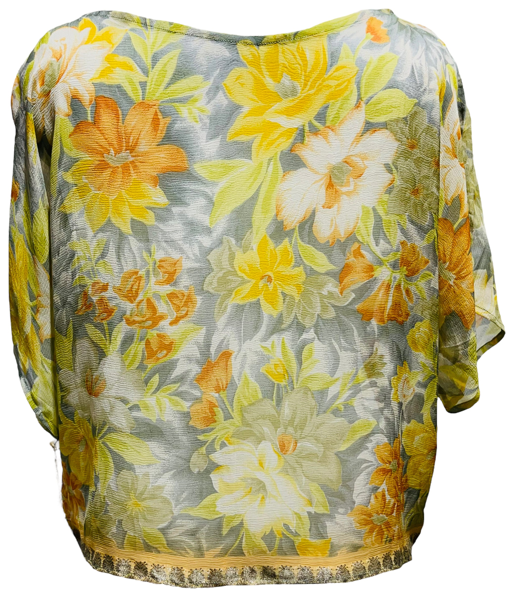 FINAL SALE PRG3506 Sheer Nirvana Pure Silk Boxy Top