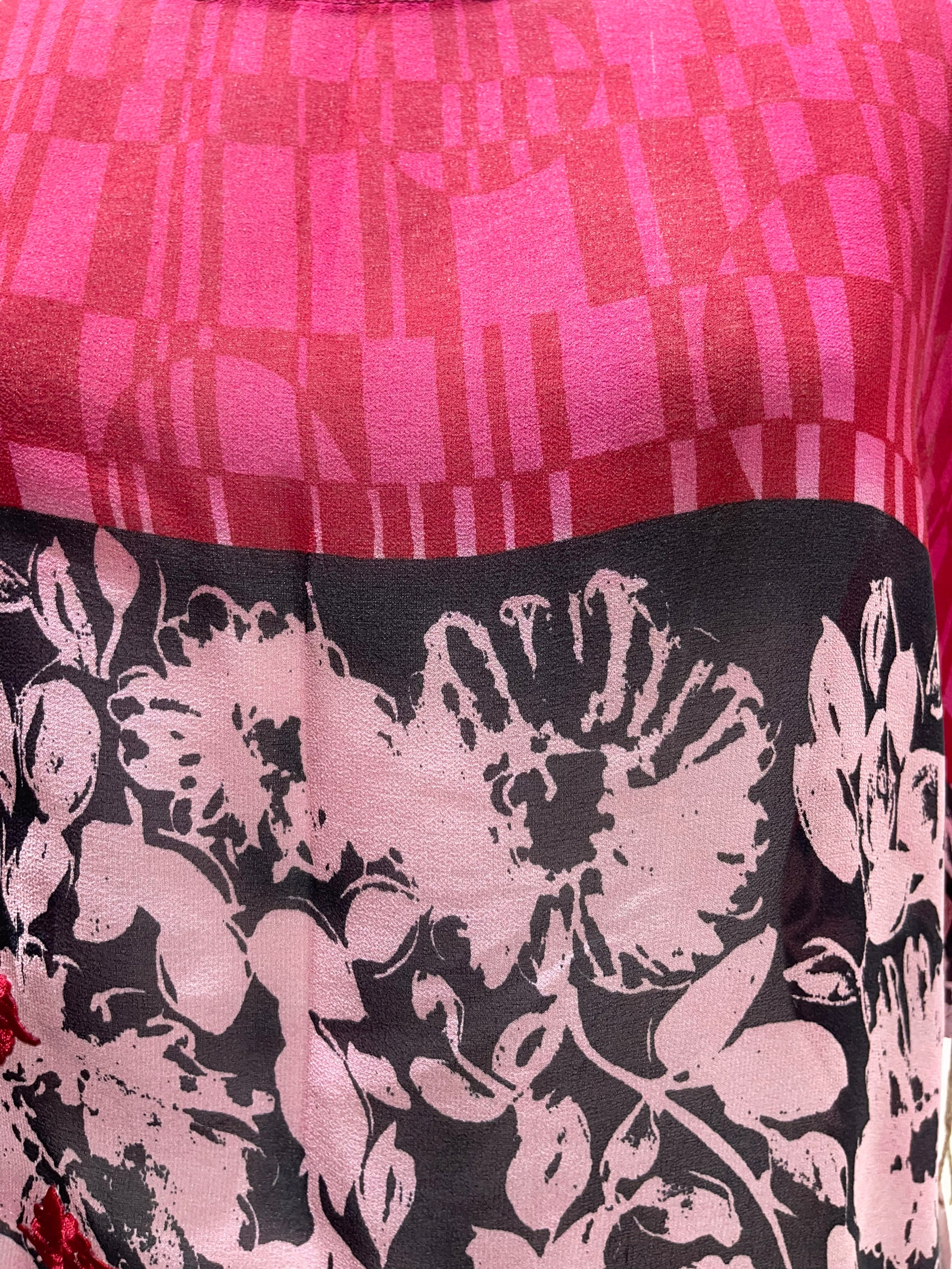 LADY LUCK PRG5771 Sheer Avatar Pure Silk Boxy Top