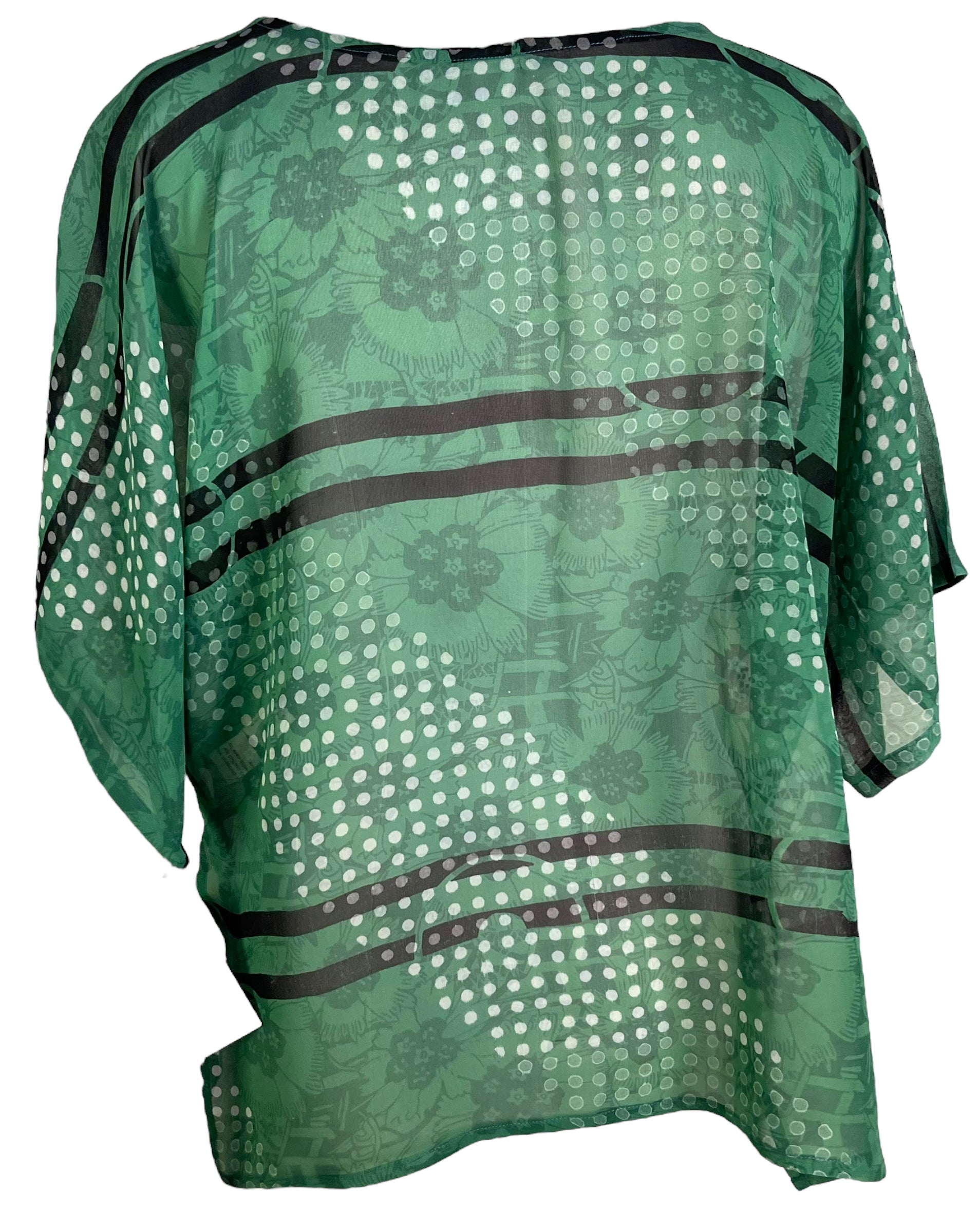 PRG6642 Sheer Wabi Sabi Pure Silk Side Slit Top