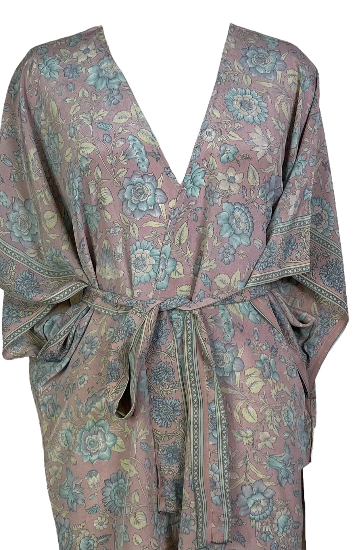 PRG7349 Sheer Avatar Pure Silk Kimono-Sleeved Top