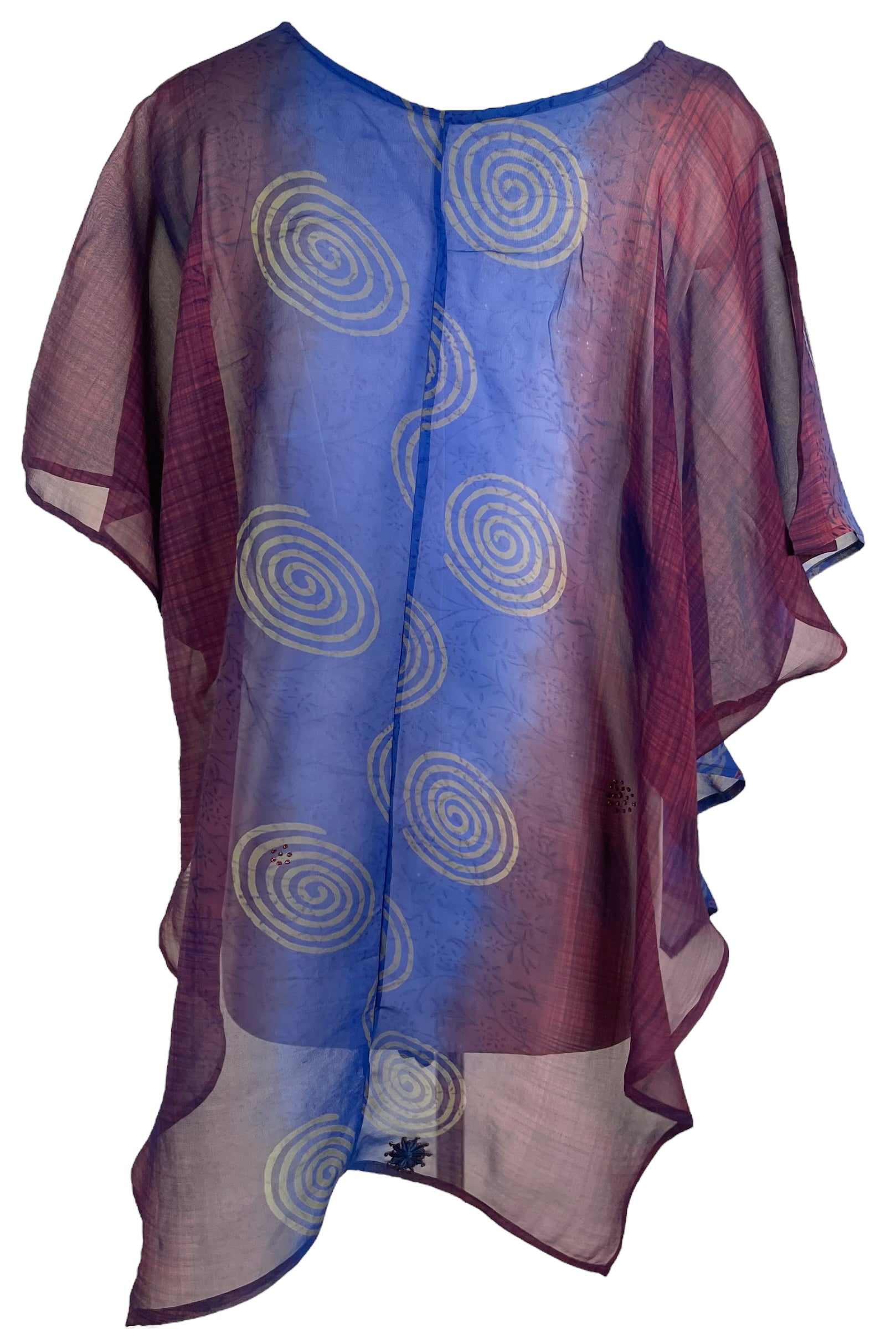 PRG6507 Sheer Avatar Pure Silk Waterfall Top