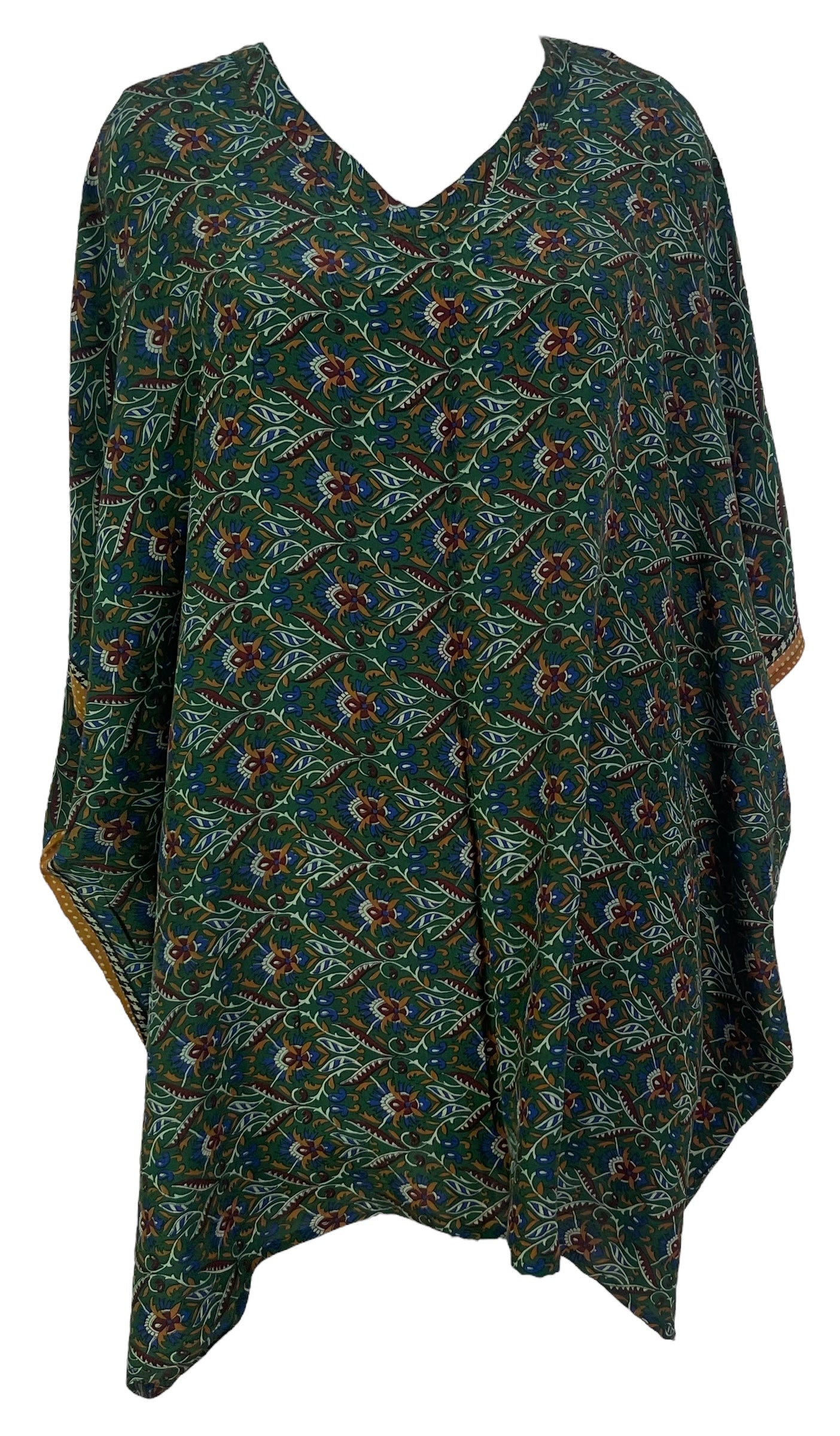 PRC7156 Avatar Pure Silk Short Kaftan Tunic without Slits