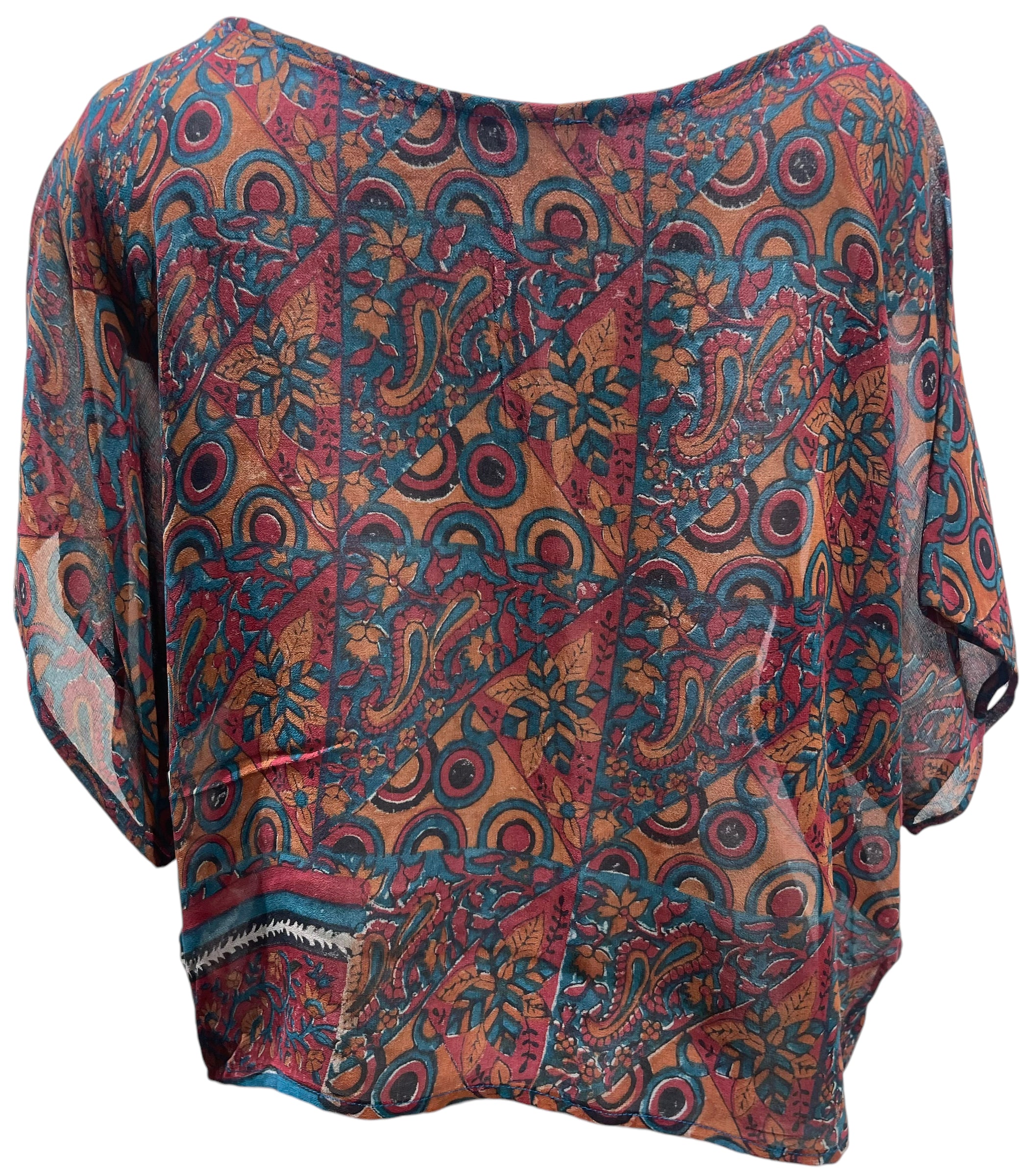 FINAL SALE PRG5229 Sheer Avatar Pure Silk Boxy Top