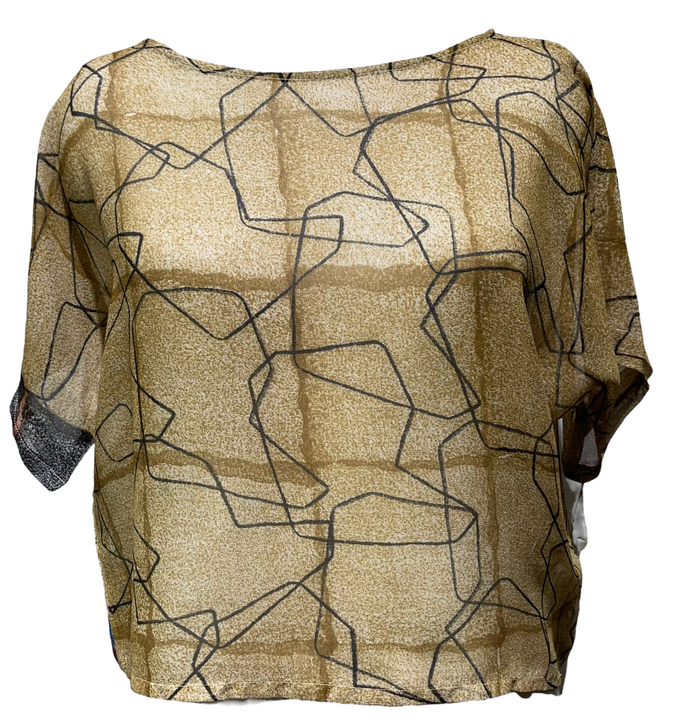 FINAL SALE PRG4027 Sheer Nirvana Pure Silk Boxy Top