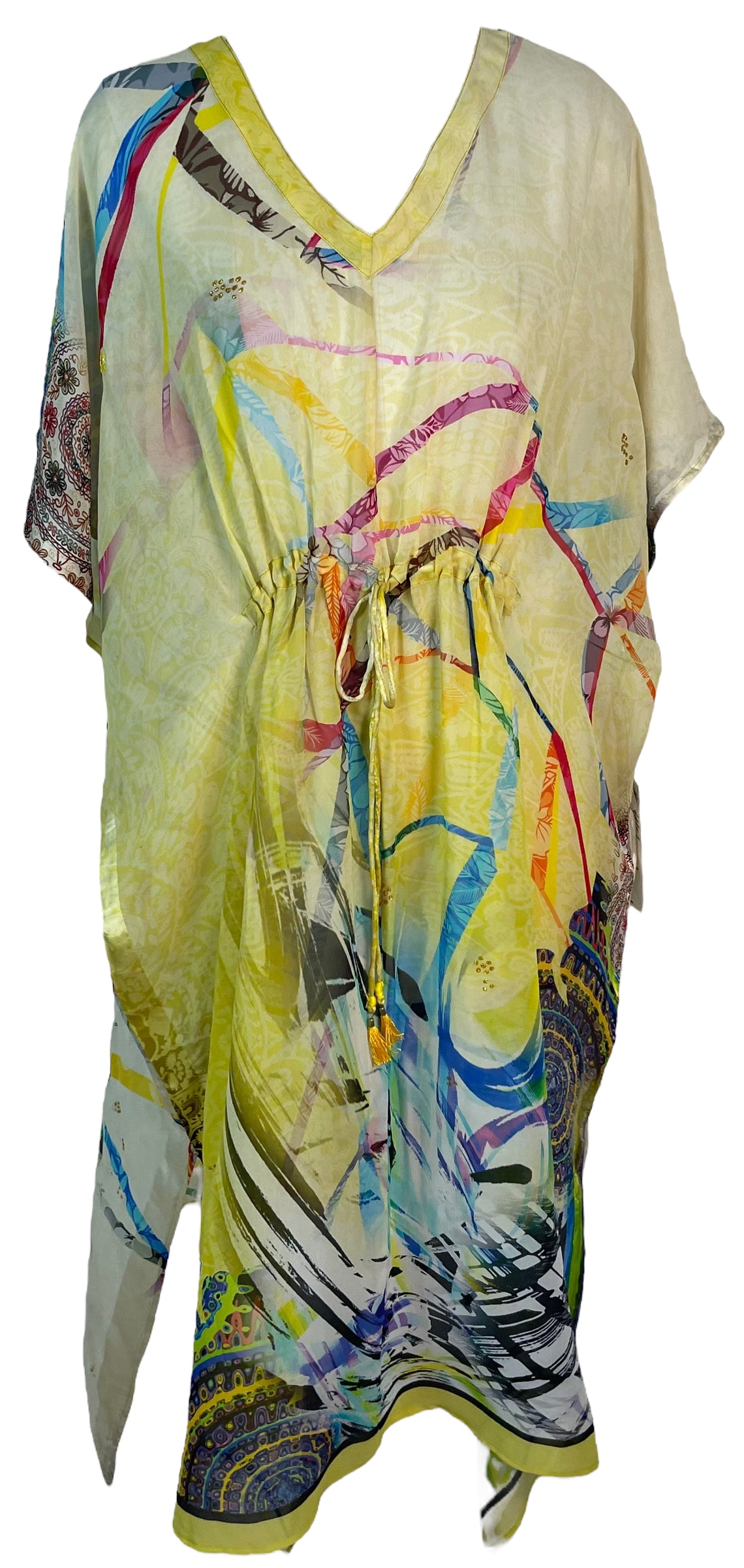 PRC7474 Avatar Pure Silk Midi Length Kaftan