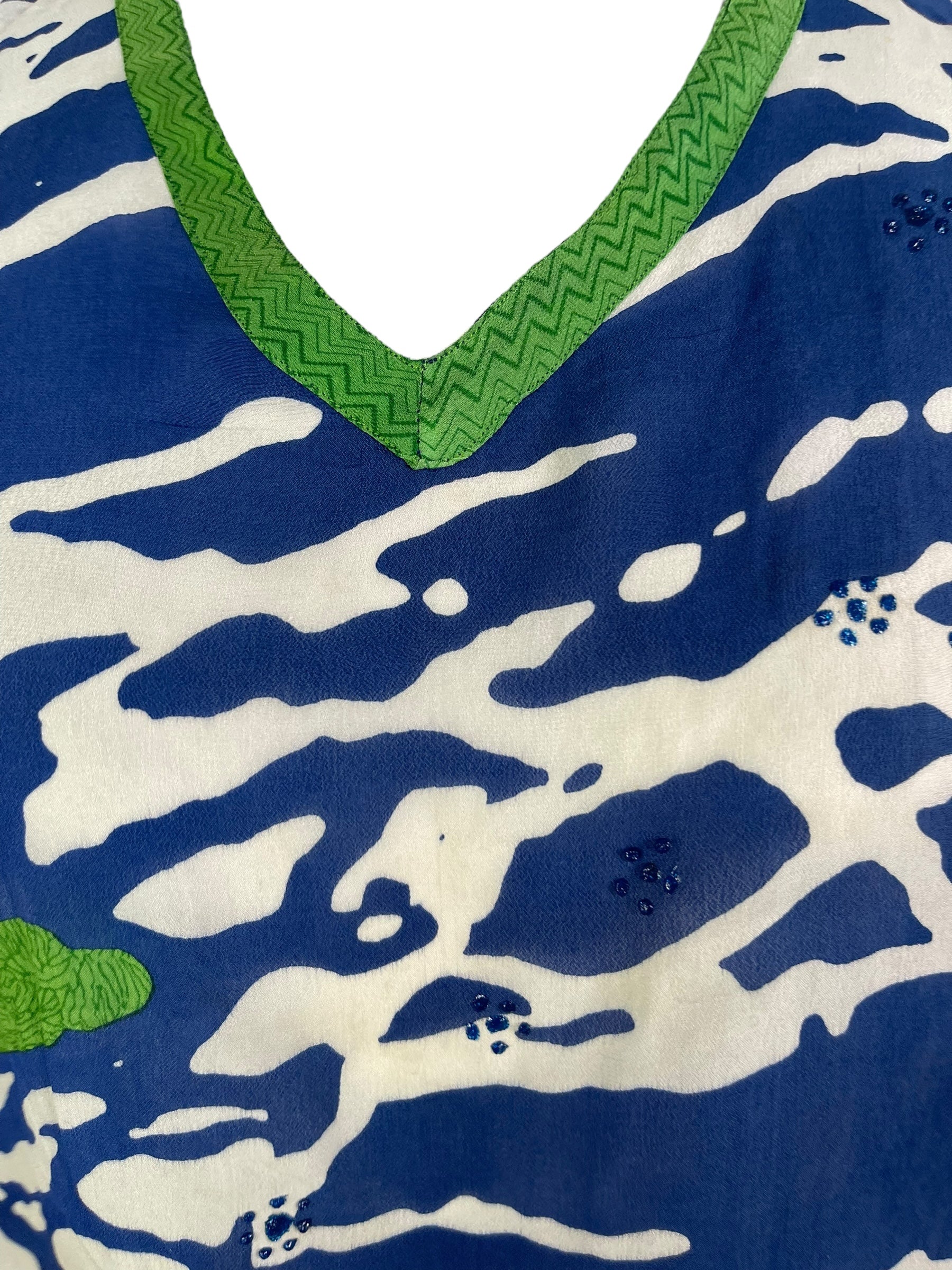 PRG6955 Sheer Avatar Pure Silk Long Tunic with Side Ties