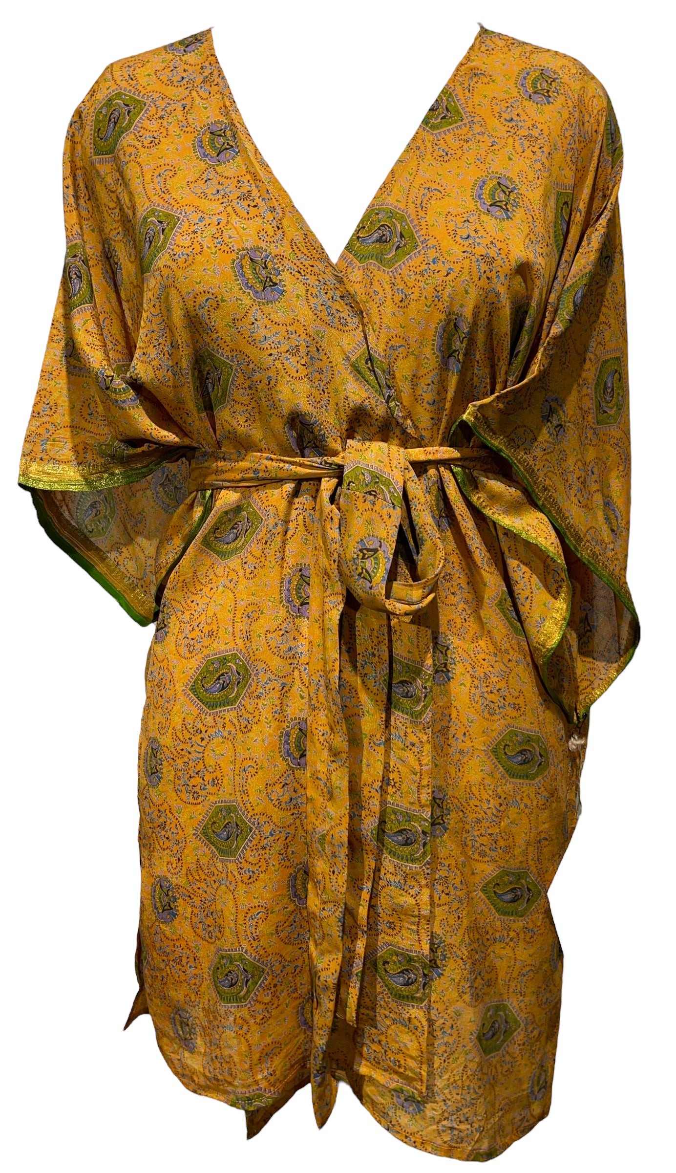 PRC3697 Avatar Pure Silk Kimono-Sleevedd Jacket with Belt
