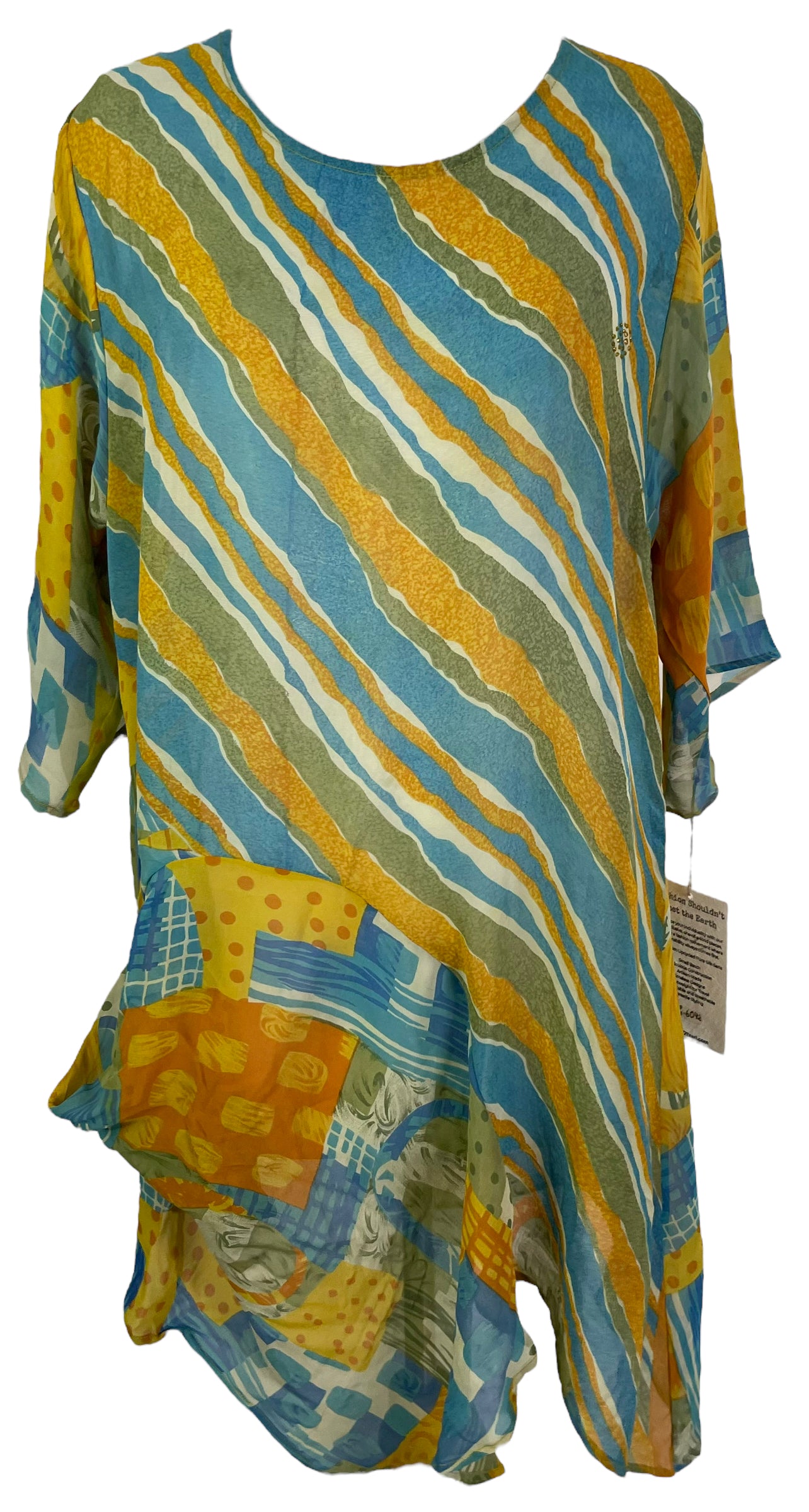 PRC8907 Wabi Sabi Sculptural Silk Long Tunic Dress
