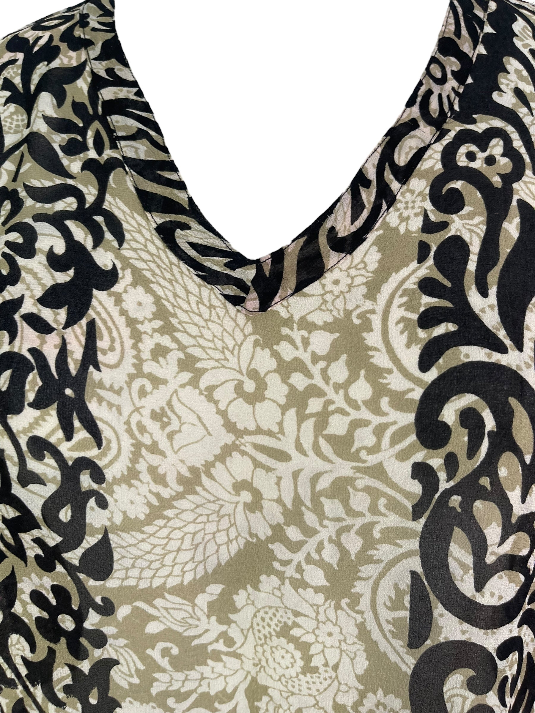 PRG7128 Sheer Wabi Sabi Pure Silk Long Tunic with Side Ties