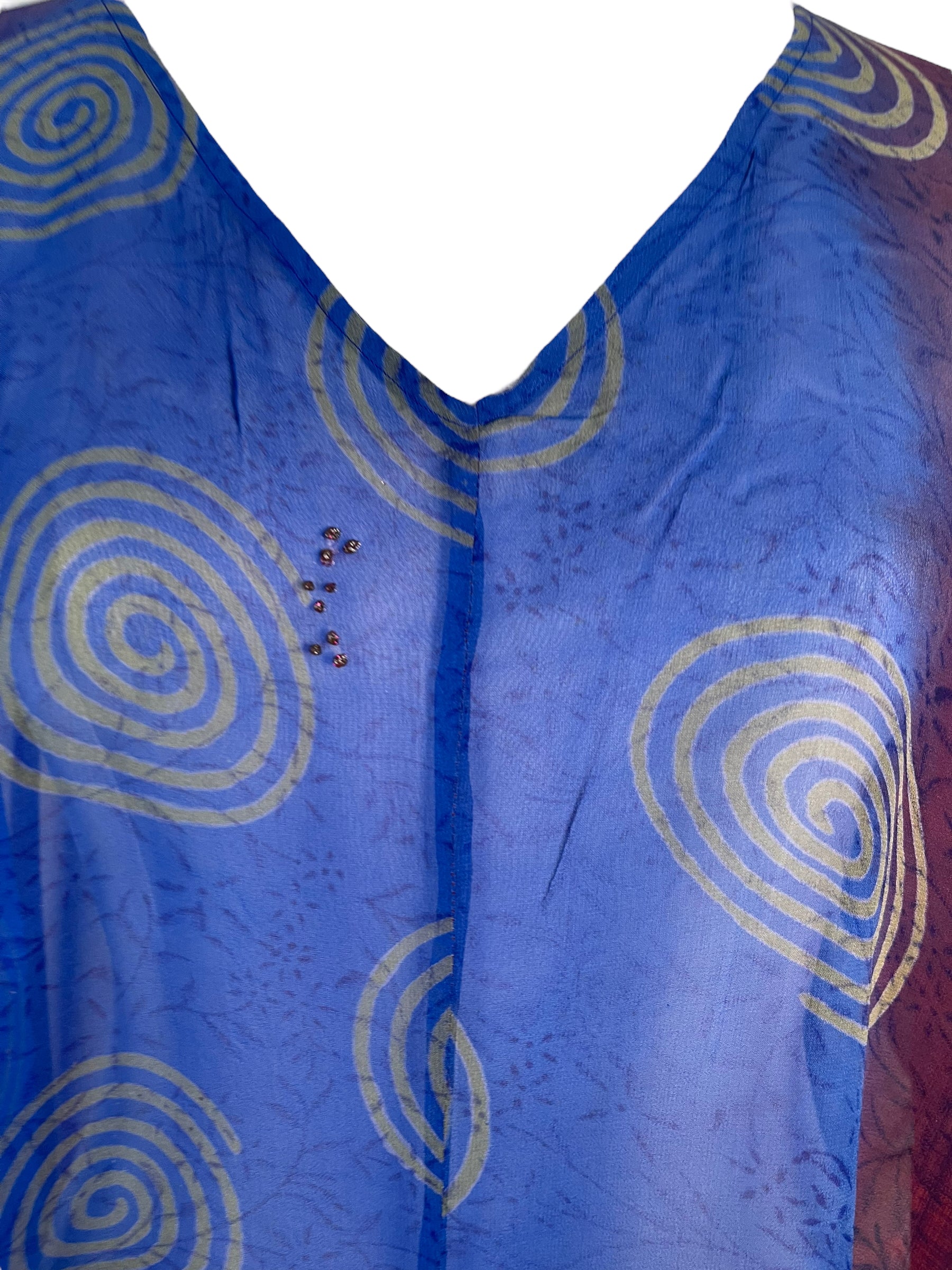 PRG6507 Sheer Avatar Pure Silk Waterfall Top