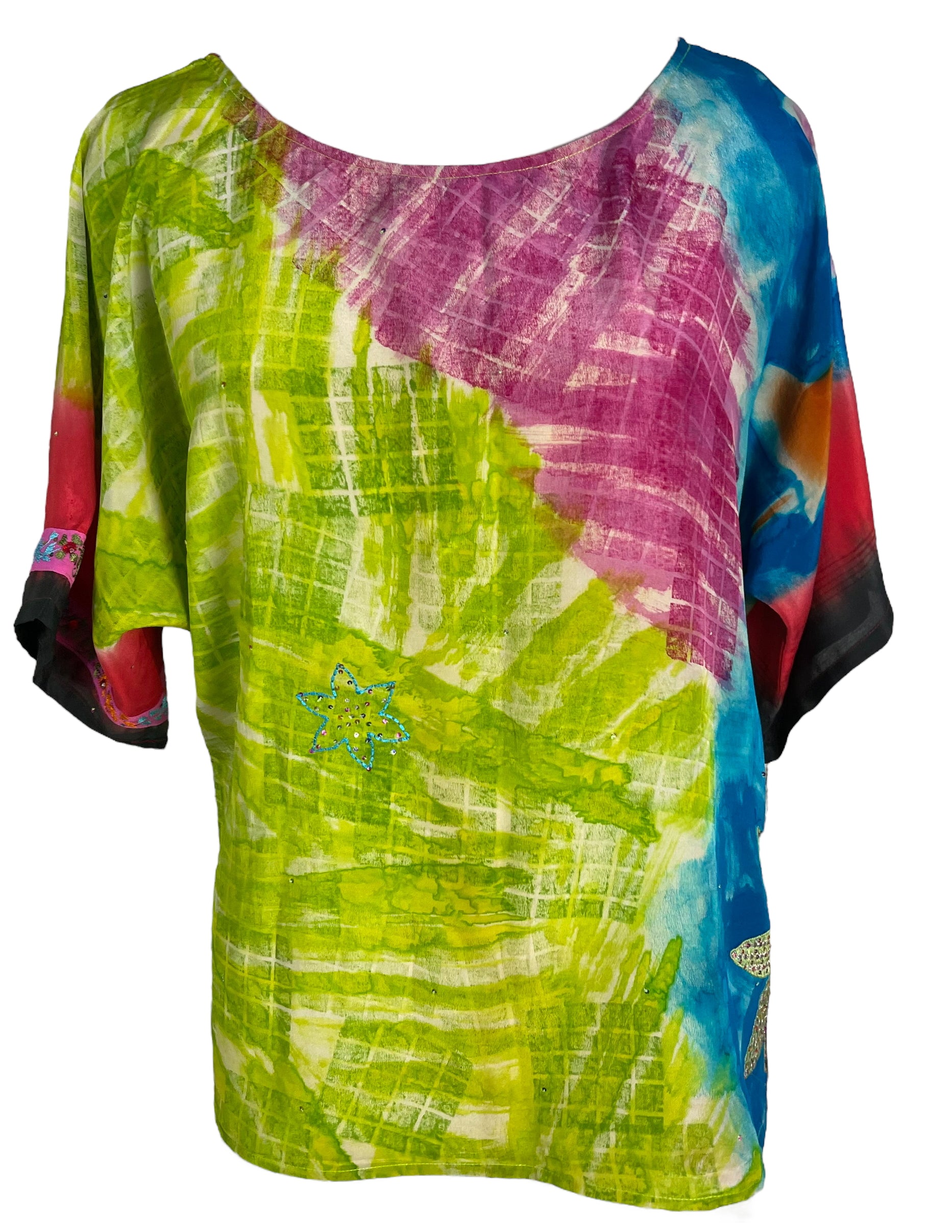 PRC6674 Avatar Pure Silk Side Slit Top