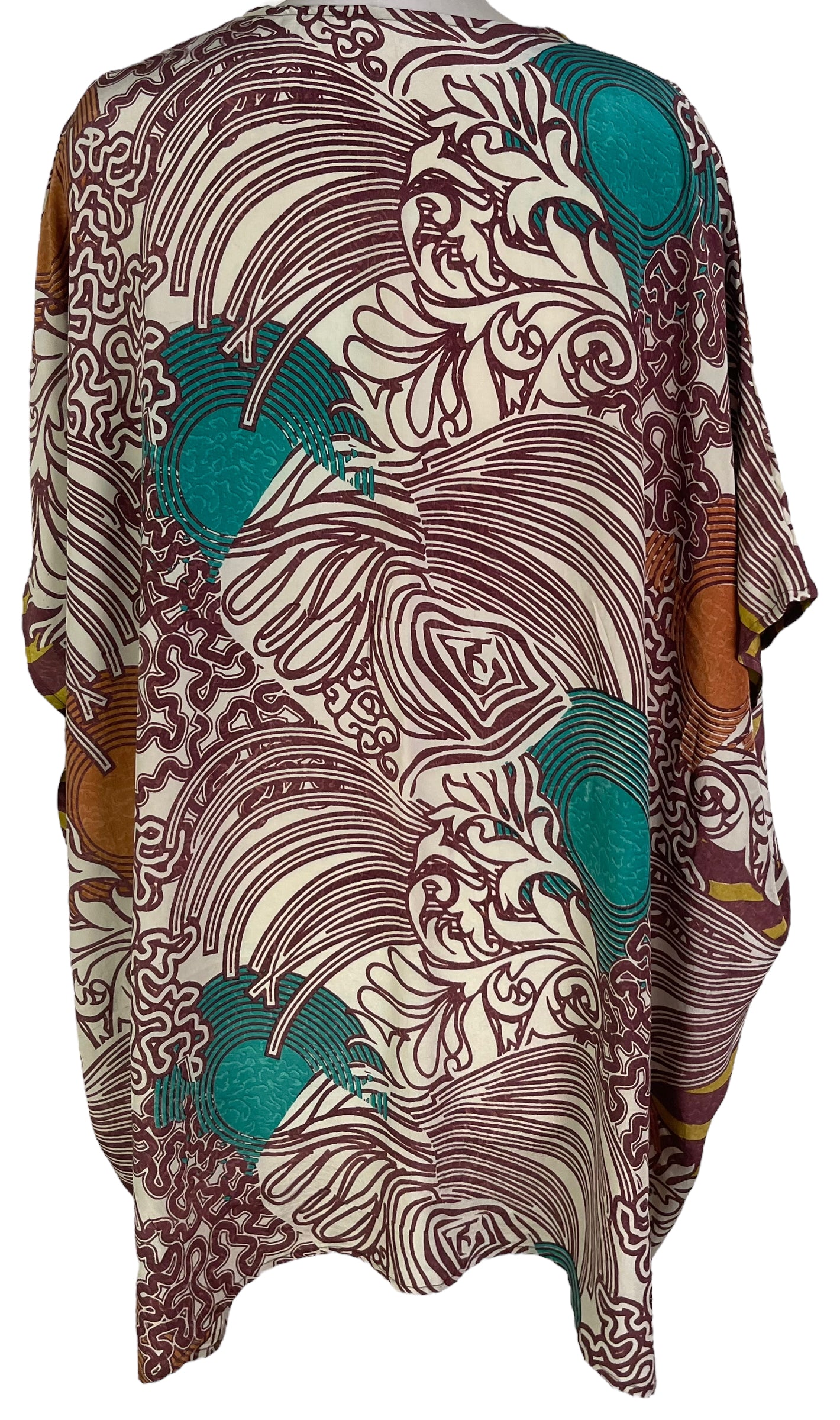 PRC6109 Wabi Sabi Pure Silk Short Kaftan Tunic without Slits