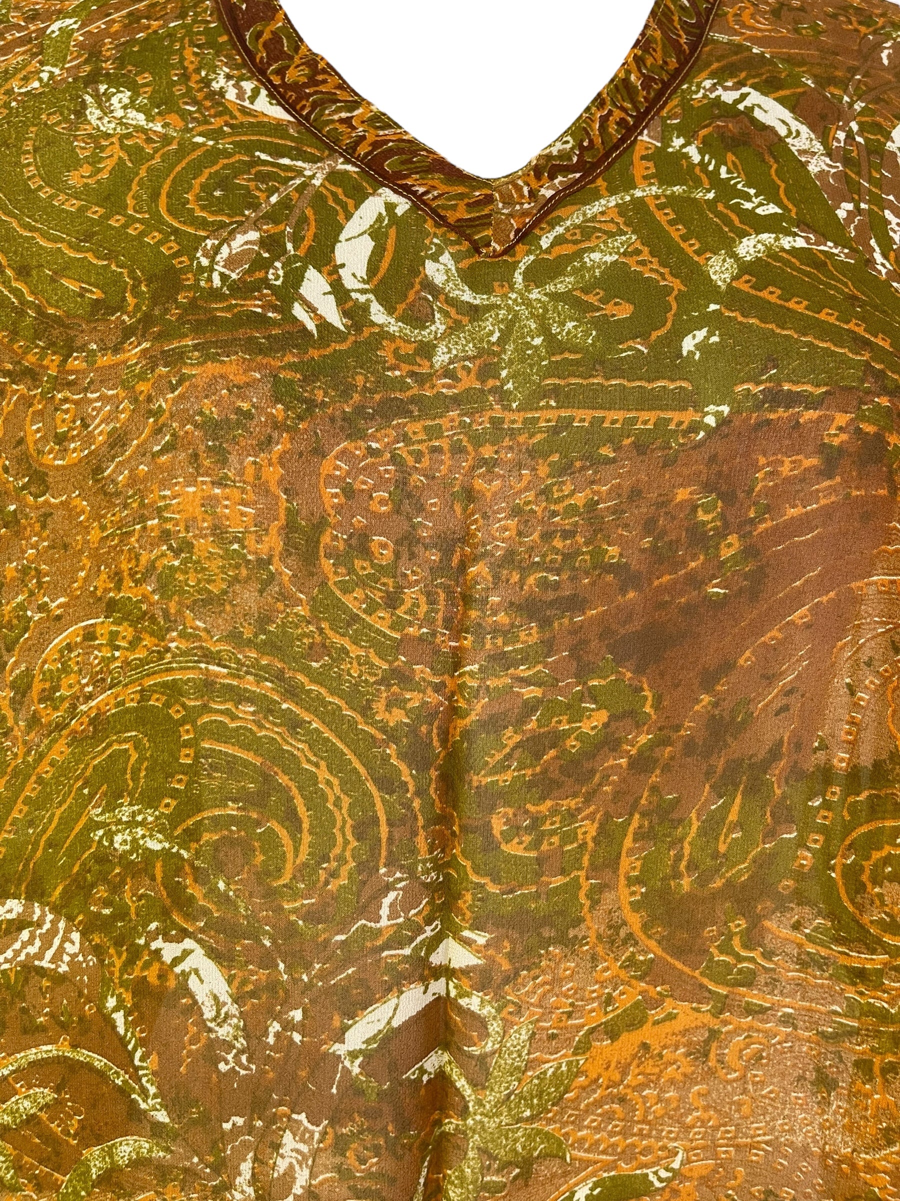 PRG6621 Sheer Avatar Pure Silk Midi Length Kaftan